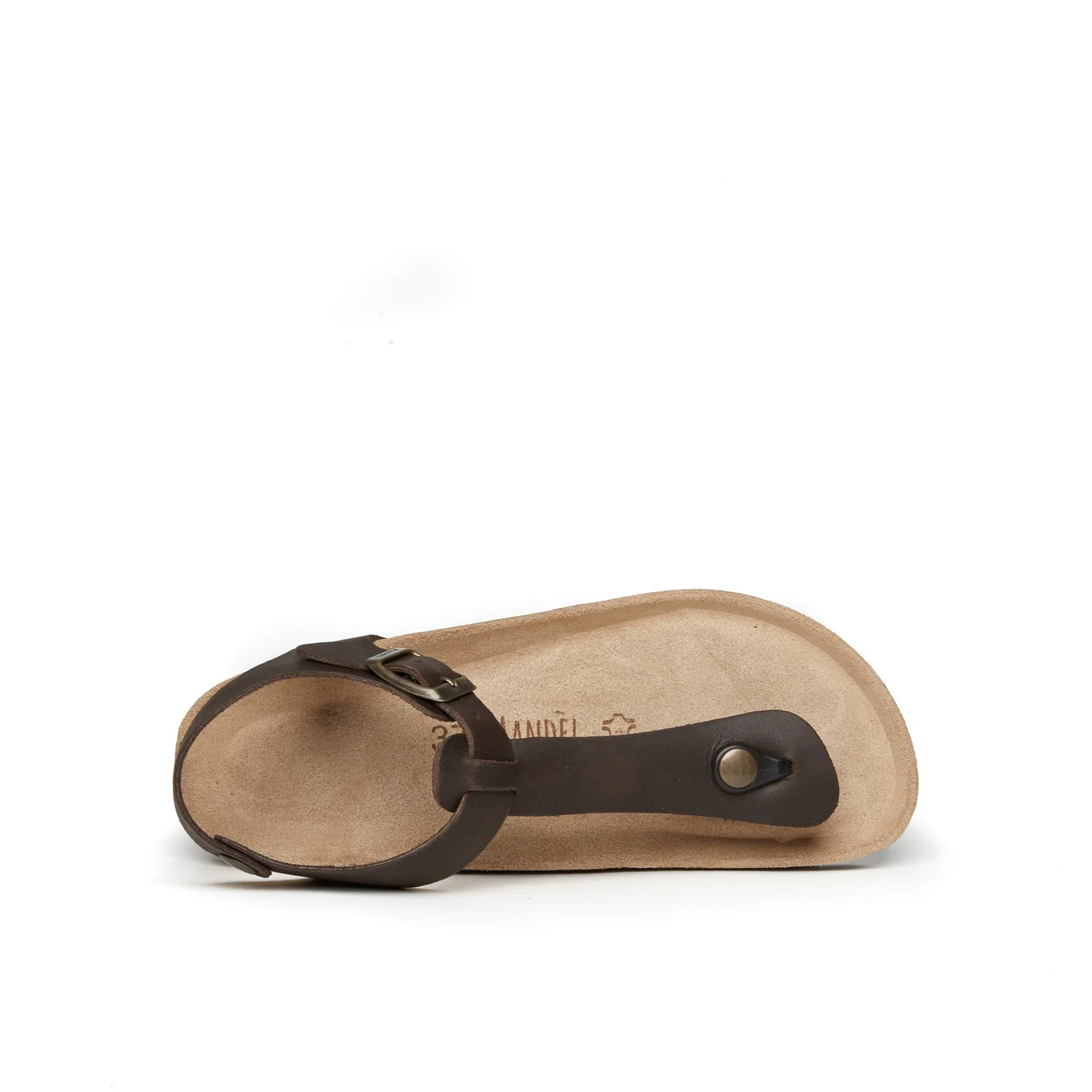 Tongs Leon Oiled Leather Dark Brown - Femme - Image 5