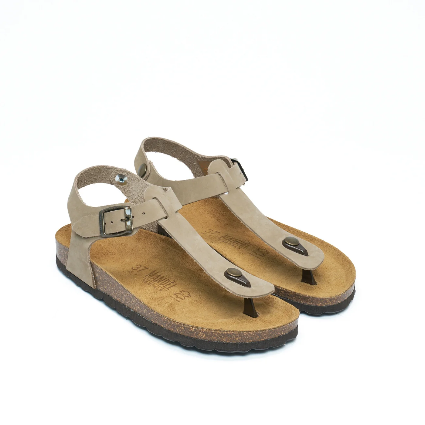 Tongs Leon Nubuck Taupe - Femme - Image 3