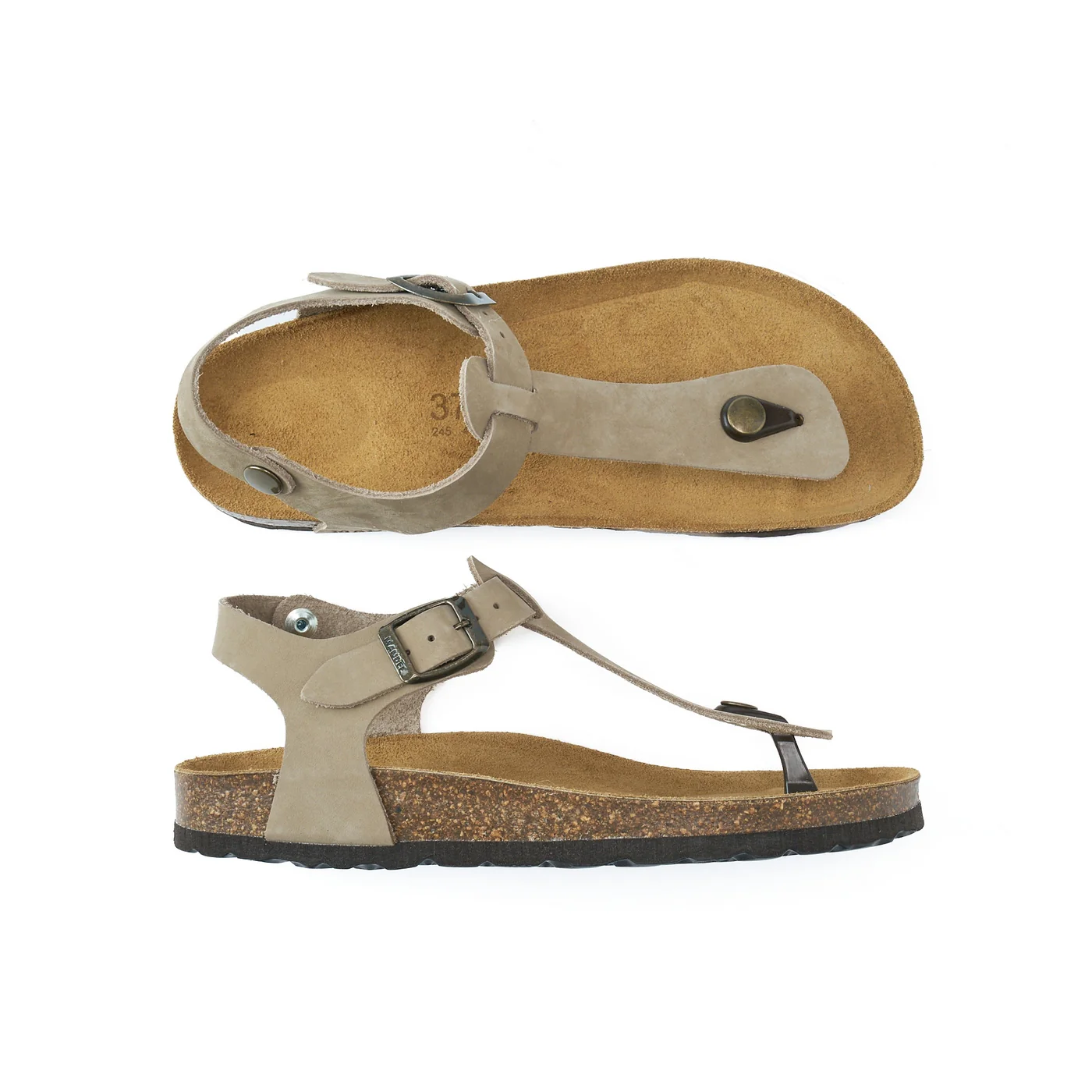 Tongs Leon Nubuck Taupe - Femme - Image 5