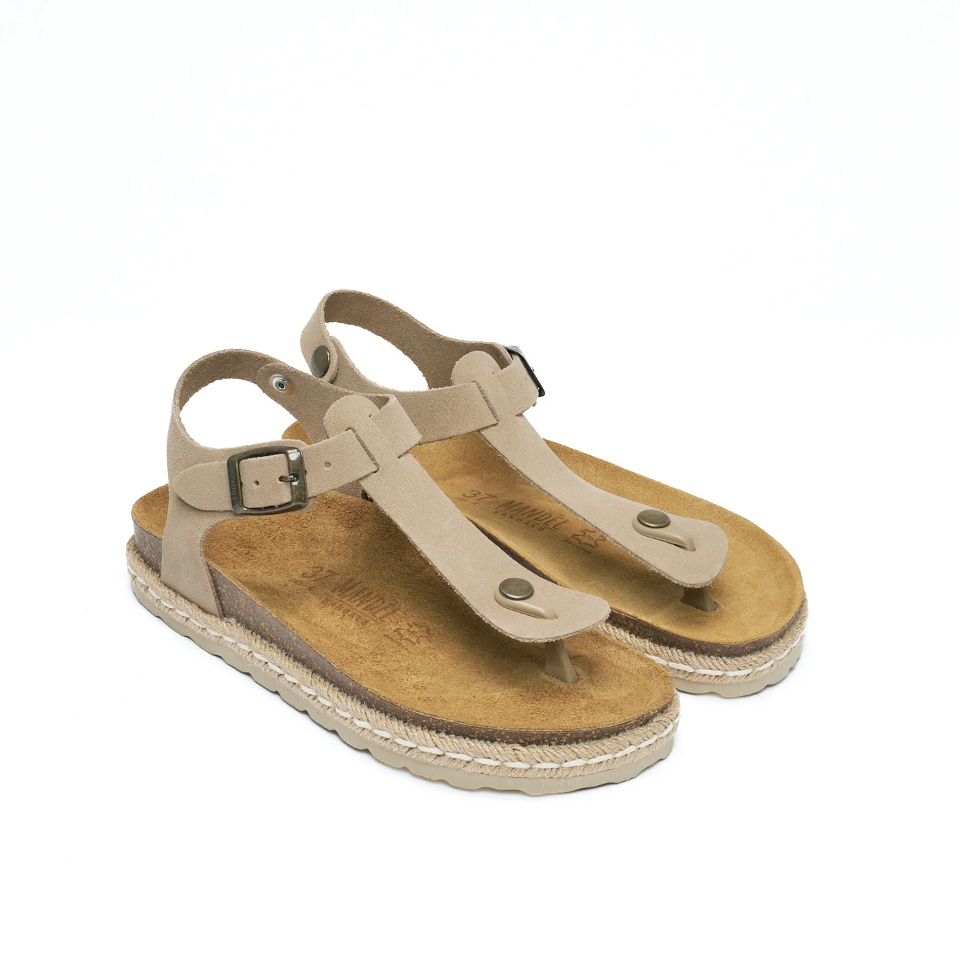 Tongs Leon Suede Taupe - Femme - Image 3