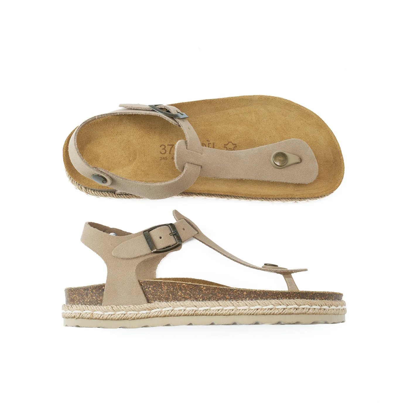 Tongs Leon Suede Taupe - Femme - Image 5