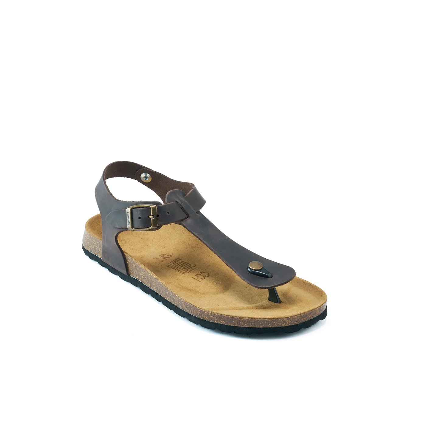 Tongs Leon Oiled Leather Dark Brown - Homme - Image 2