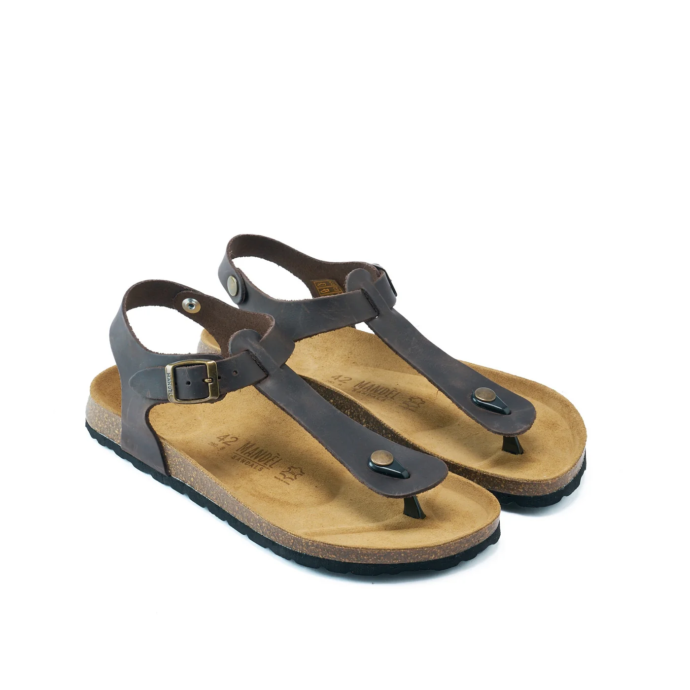 Tongs Leon Oiled Leather Dark Brown - Homme - Image 3