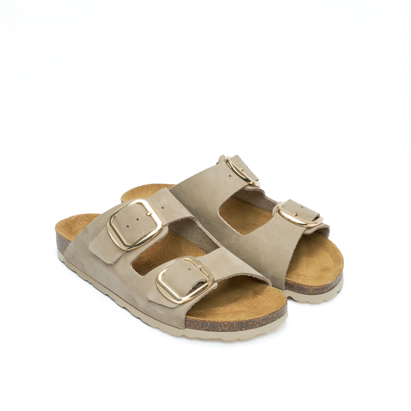 Alberto Big Buckle Nubuck Taupe - Femme - Image 3
