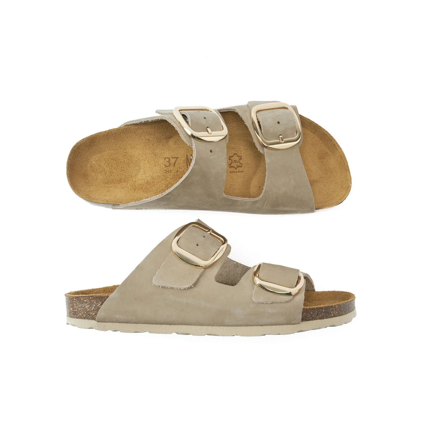 Alberto Big Buckle Nubuck Taupe - Femme - Image 5