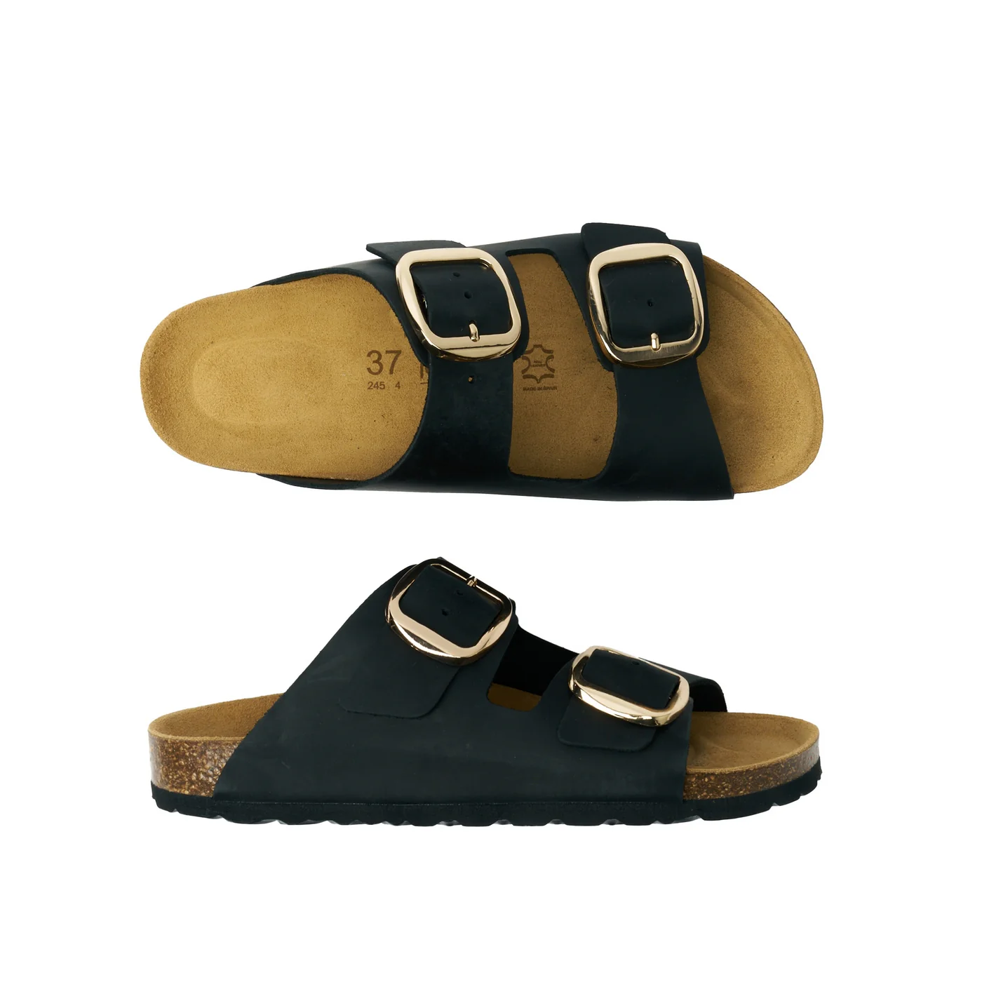 Sabots Alberto Big Buckle Oiled Leather Black - Femme - Image 6