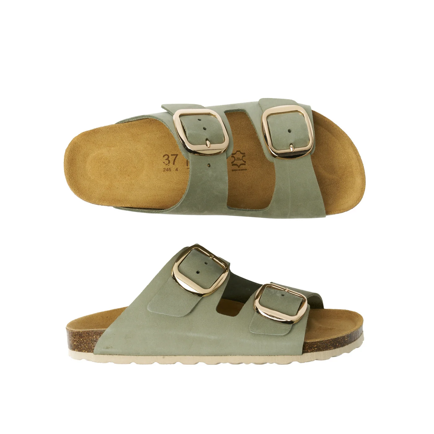 Sabots Alberto Big Buckle Nubuck Olive Green - Femme - Image 6