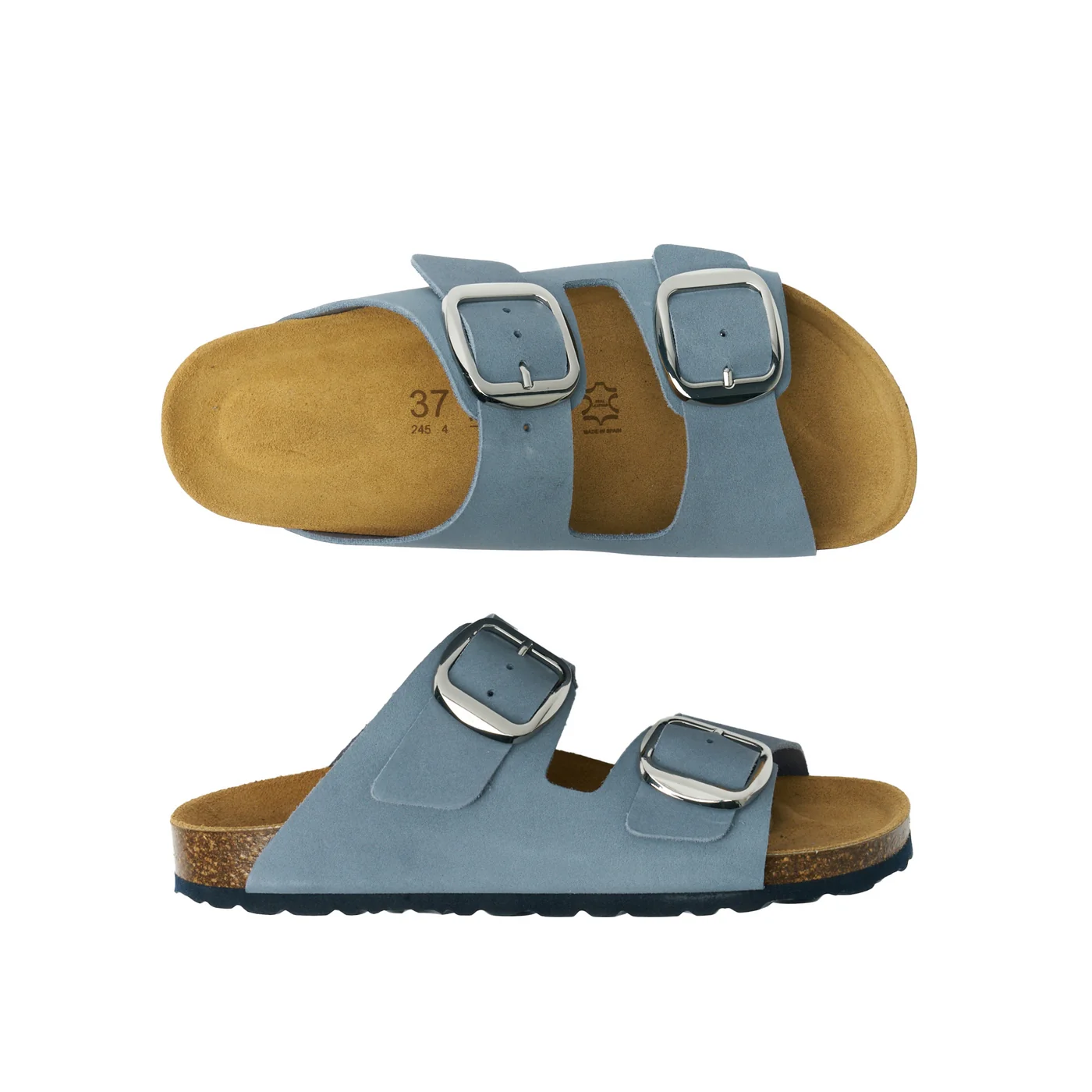 Sabots Alberto Big Buckle Nubuck Ultramarine - Femme - Image 6