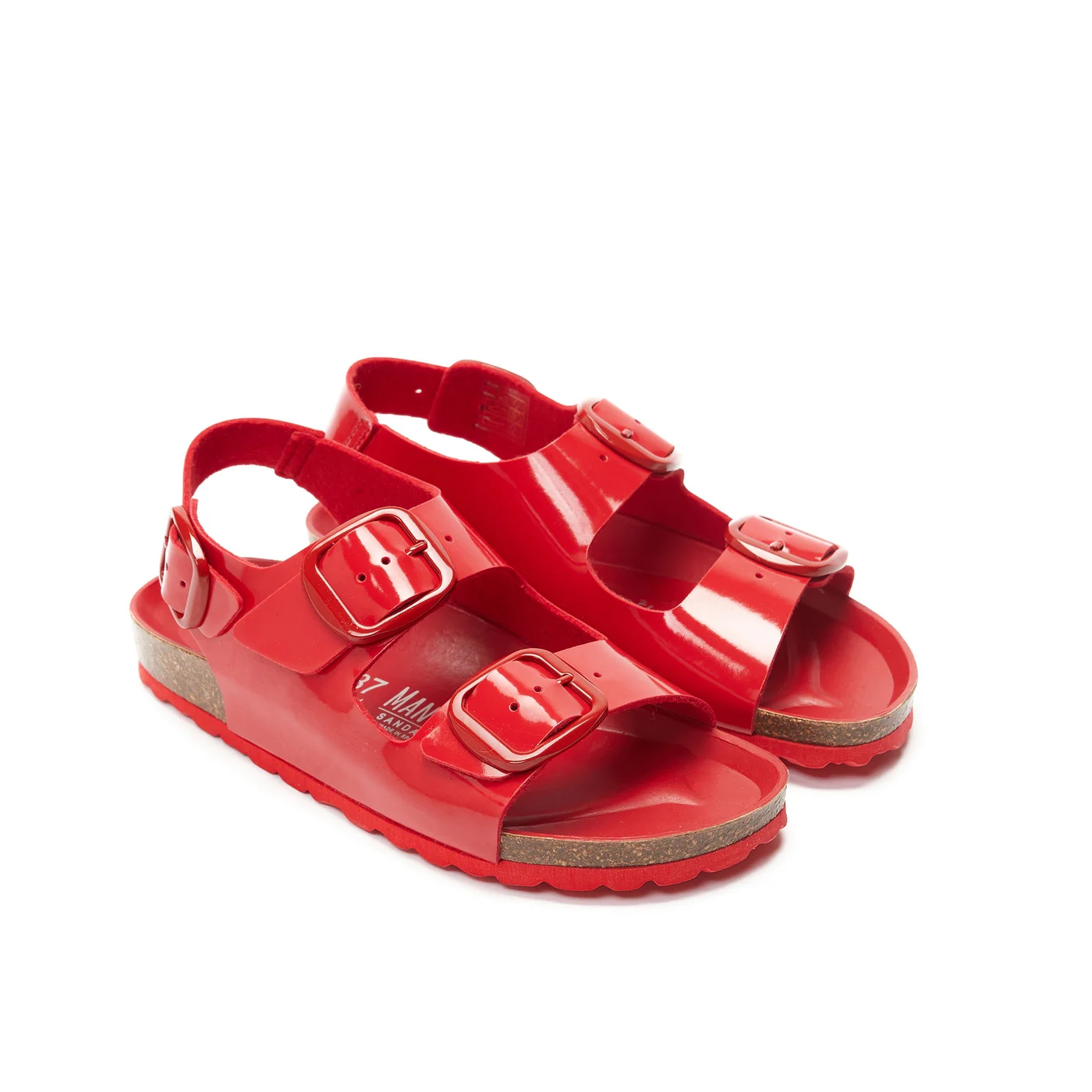 Carlos Big Buckle Patent Red - Femme - Image 3