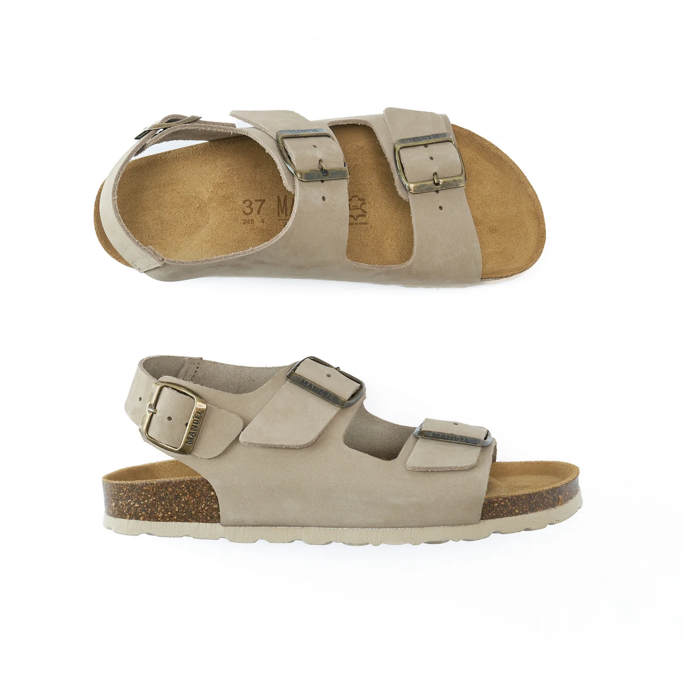 Carlos Big Buckle Nubuck Taupe - Femme - Image 5