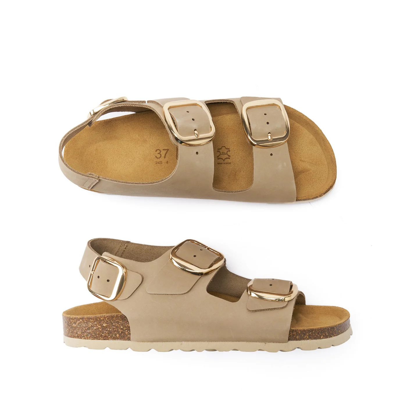 Sabots Carlos Big Buckle Nubuck Taupe - Femme - Image 6