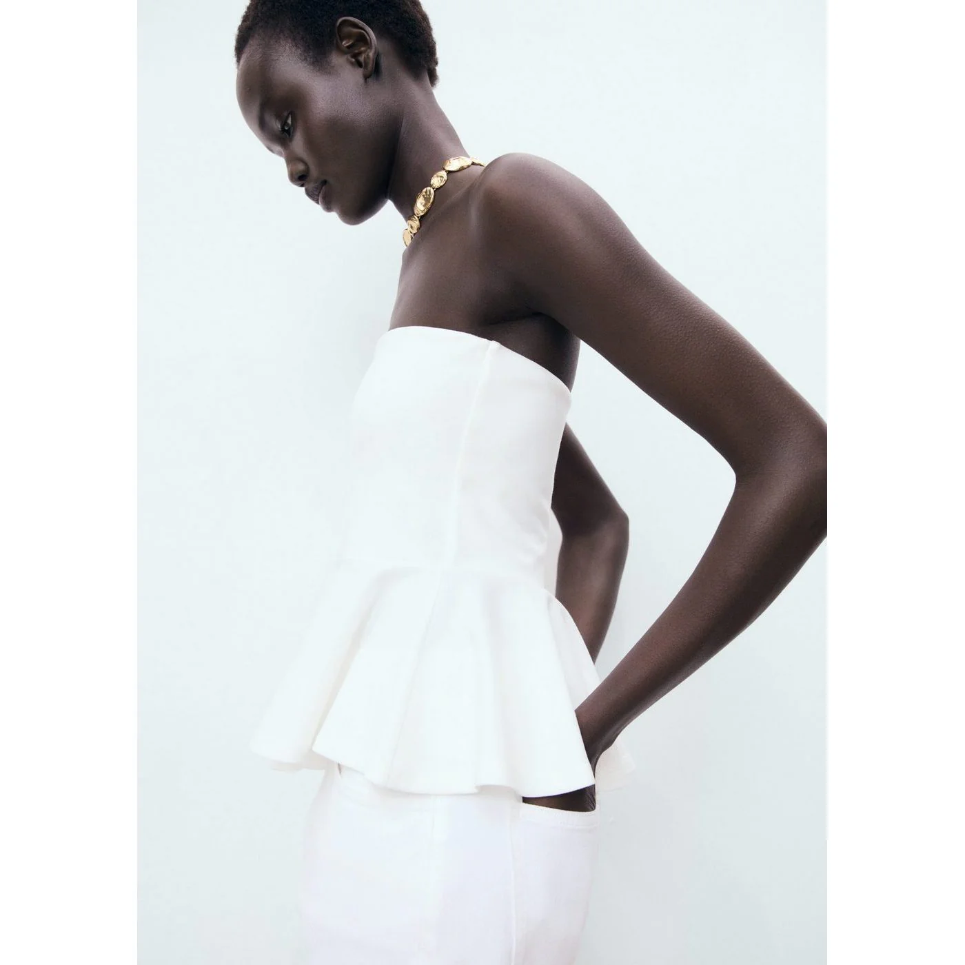 Top Peplum - Blanc - Image 2