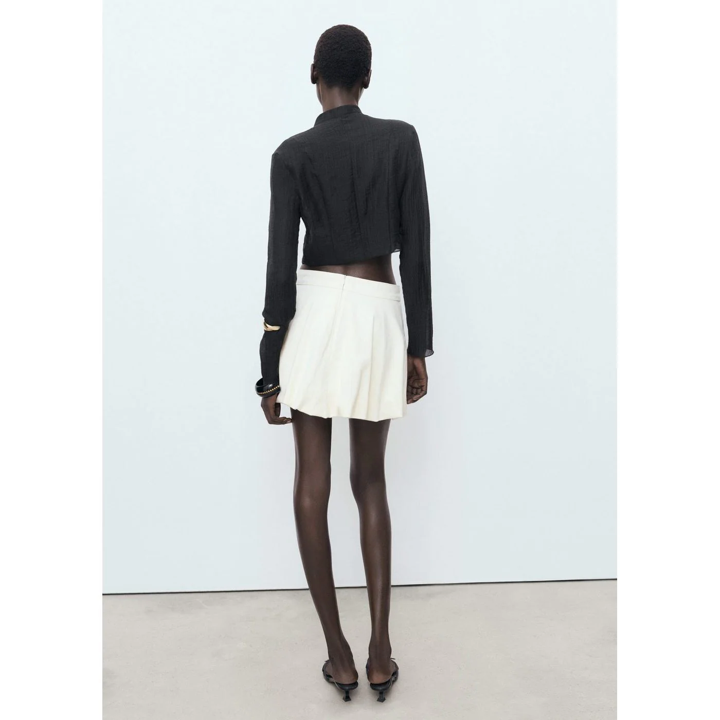 Blouse Mandarin - Black - Image 3