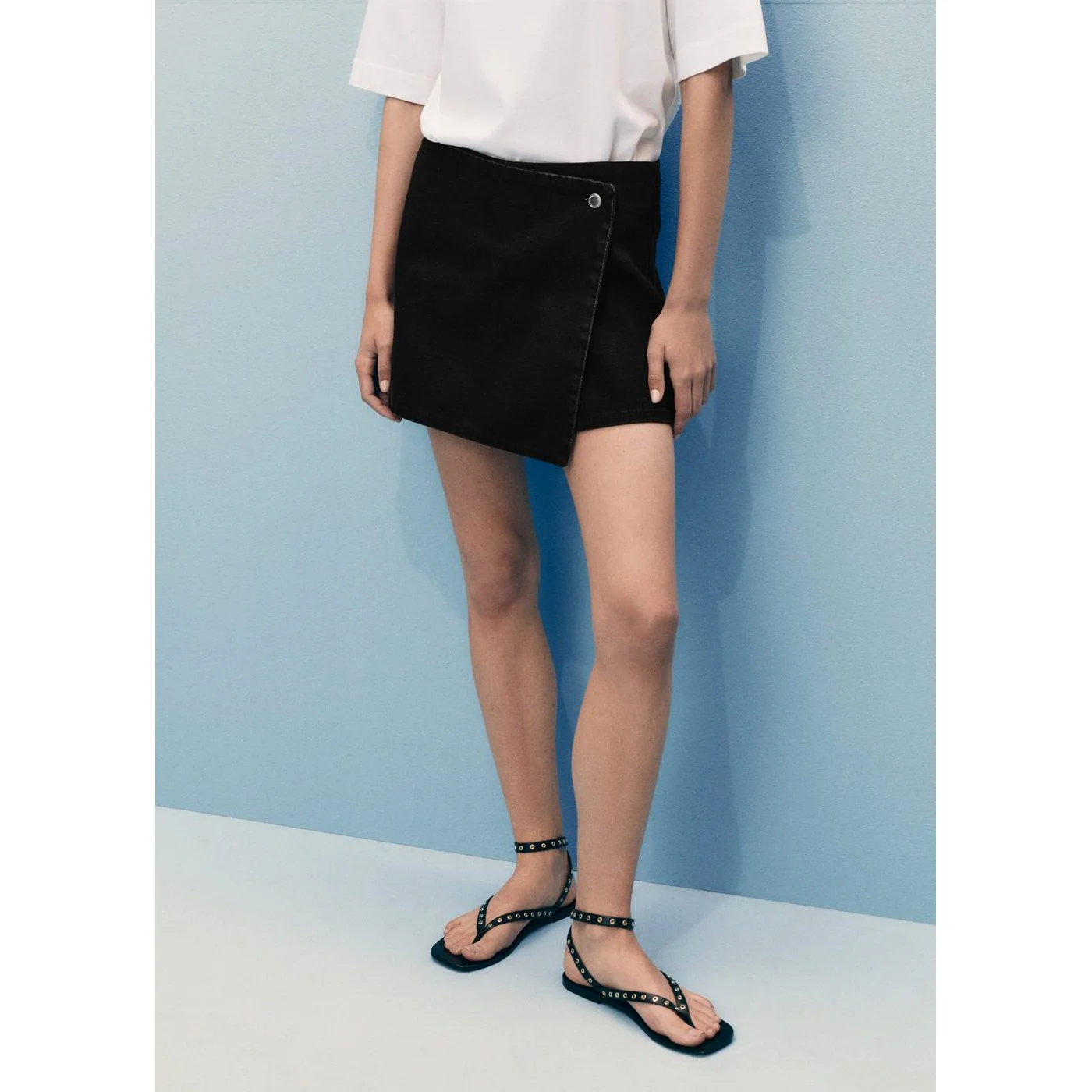Short Skort - Black Denim - Image 2