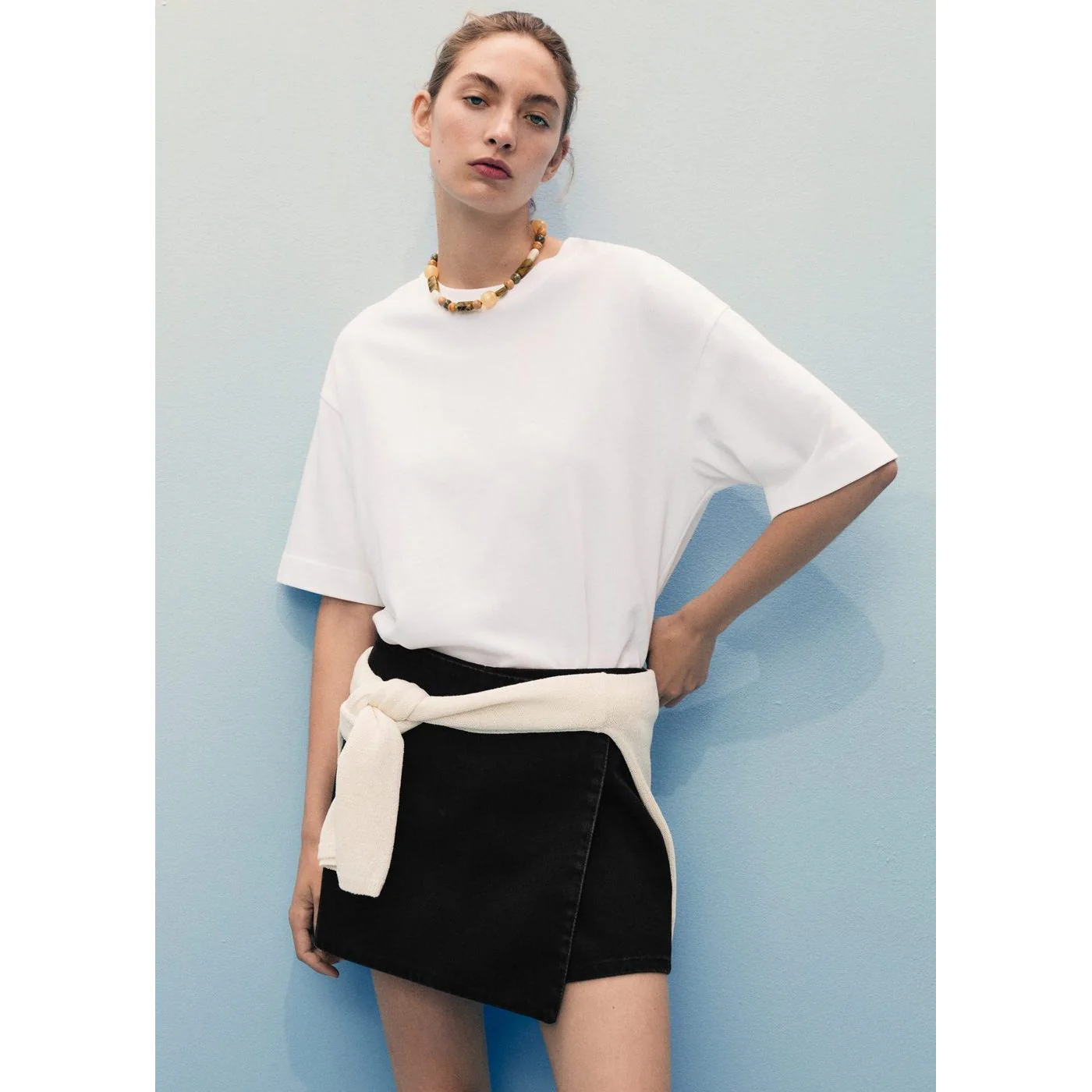 Short Skort - Black Denim - Image 4