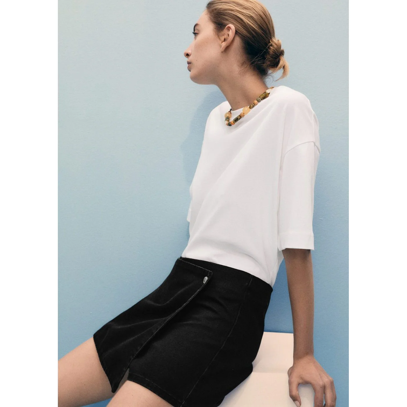Short Skort - Black Denim - Image 5