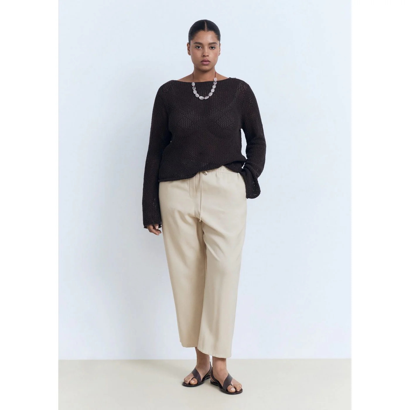 Pantalon Fluido - Beige - Image 5