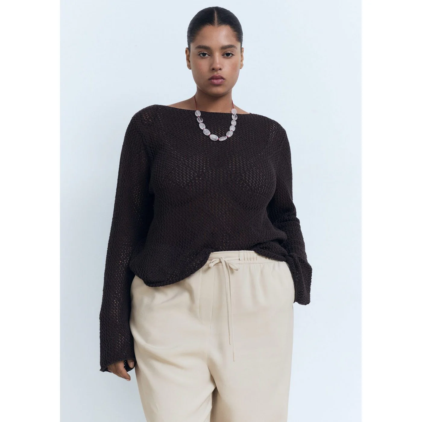 Pantalon Fluido - Beige - Image 7