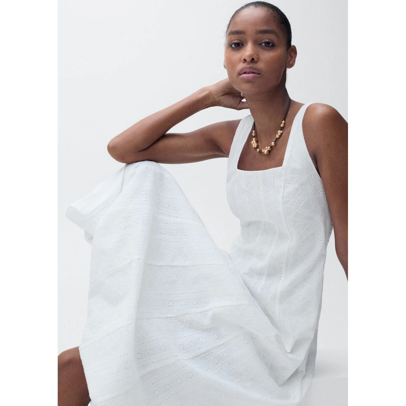 Robe Pleats - Blanc - Image 2