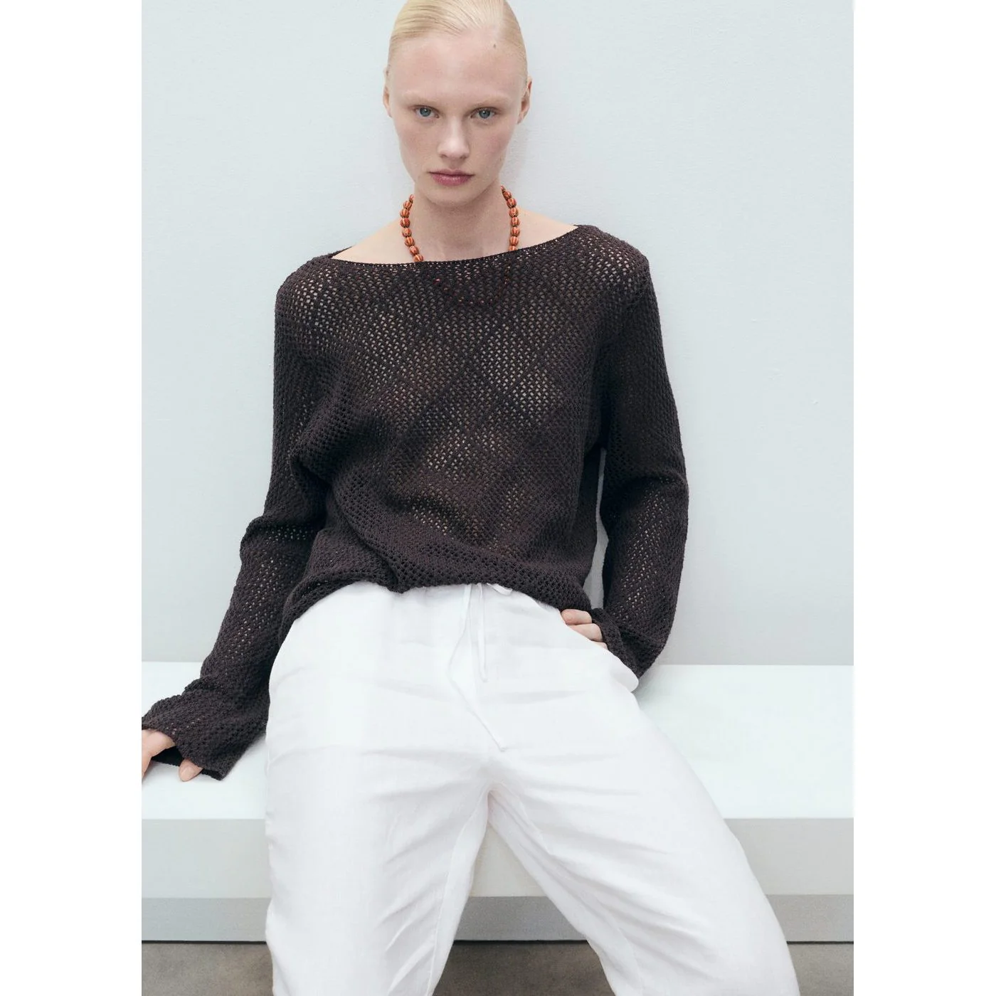 Pantalon Linen - Off White - Image 4