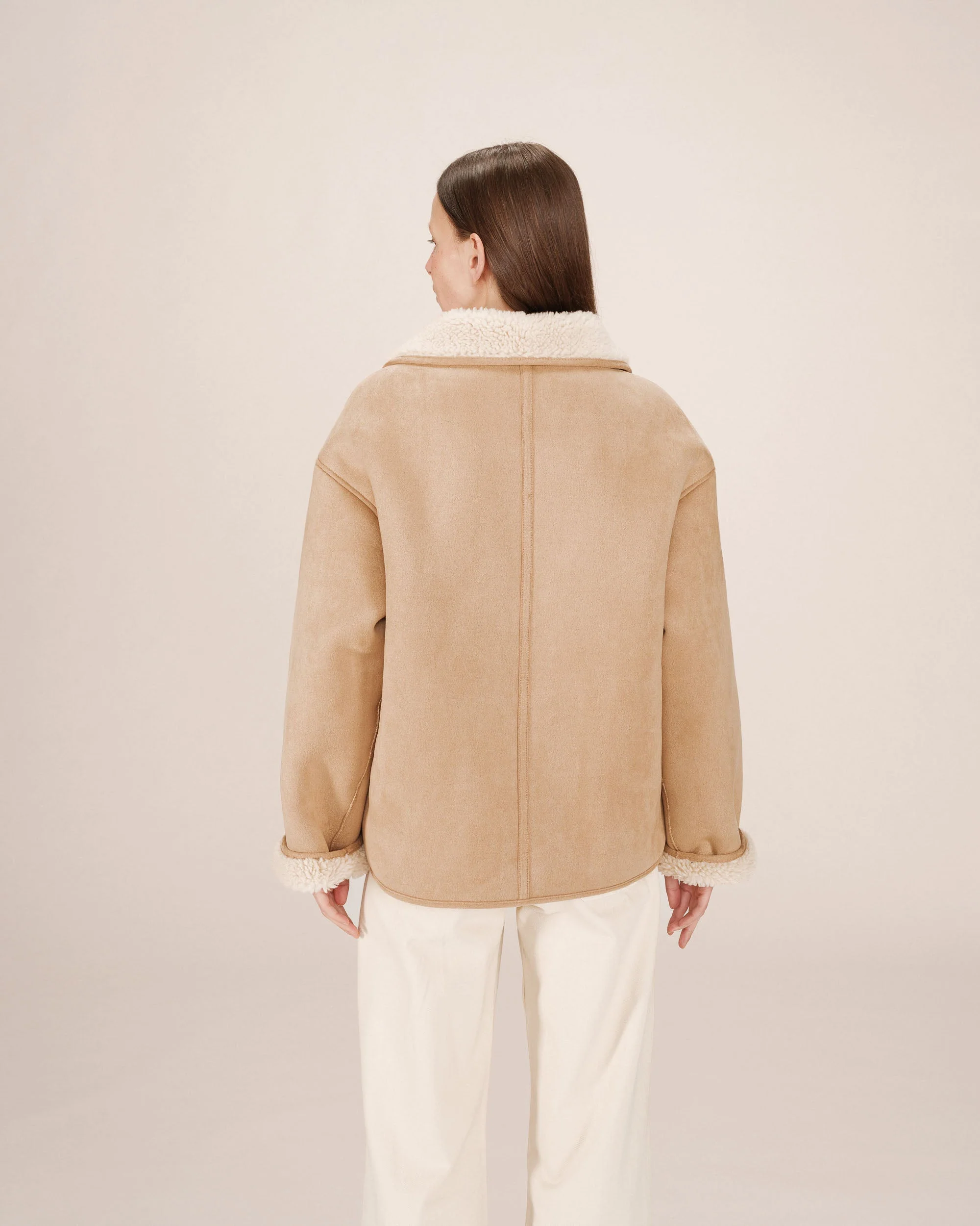 Manteau Beige Rose Swan - Image 7