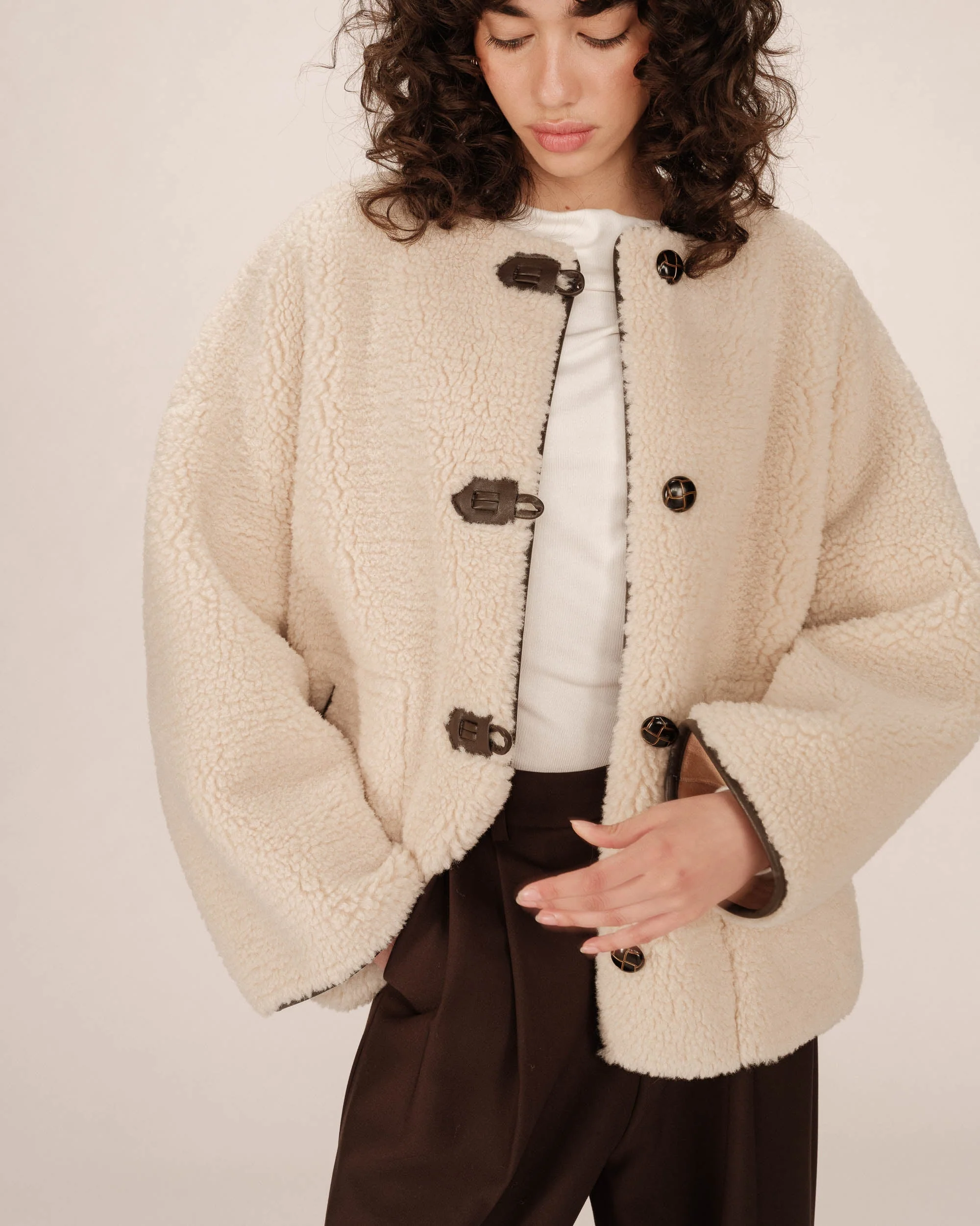Manteau Oversize Ecru Simon - Image 3