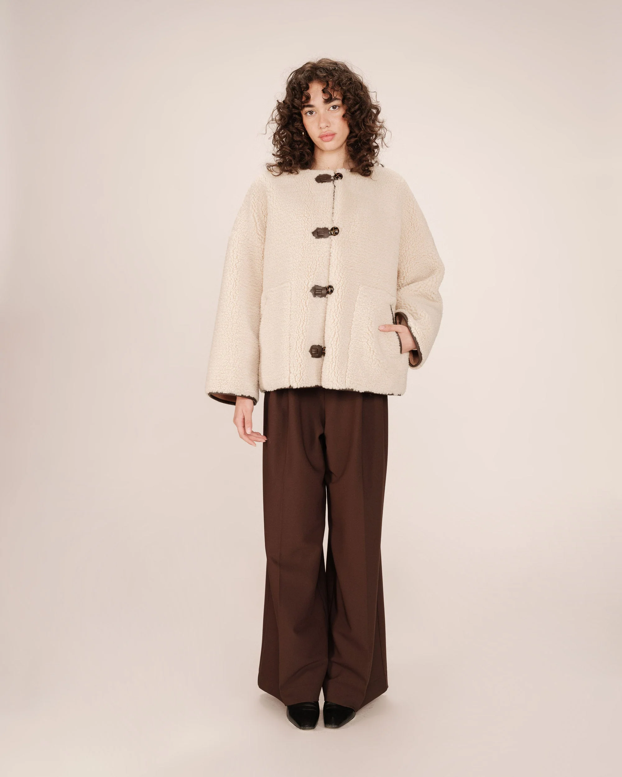 Manteau Oversize Ecru Simon - Image 4