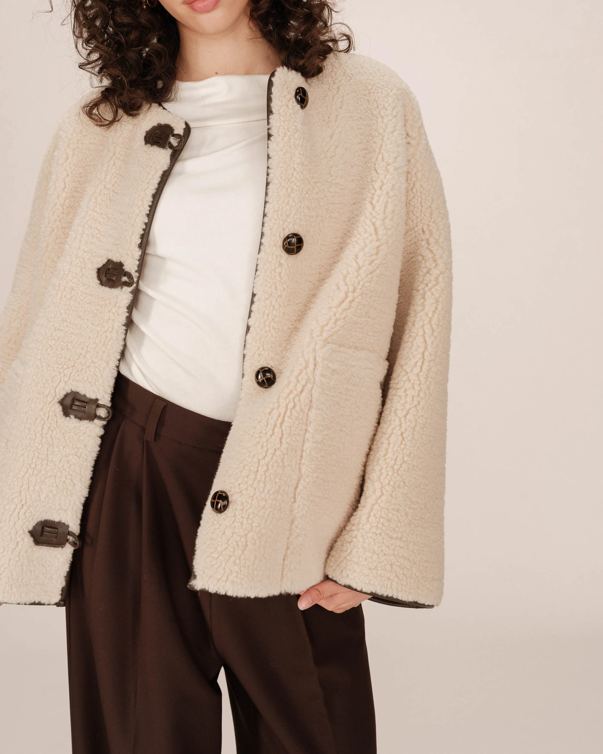 Manteau Oversize Ecru Simon - Image 5