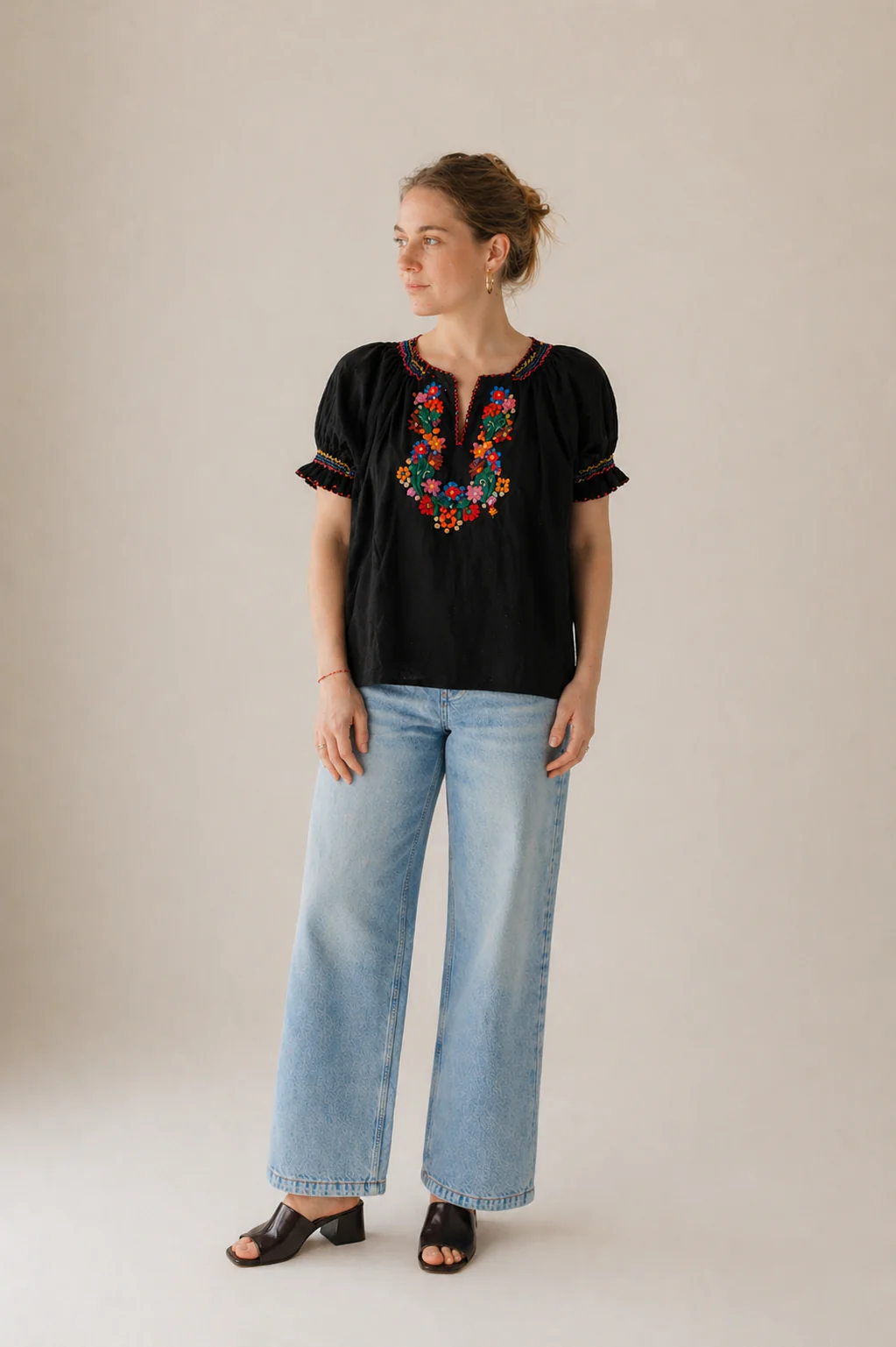 Blouse Hongroise - Noir - Image 3