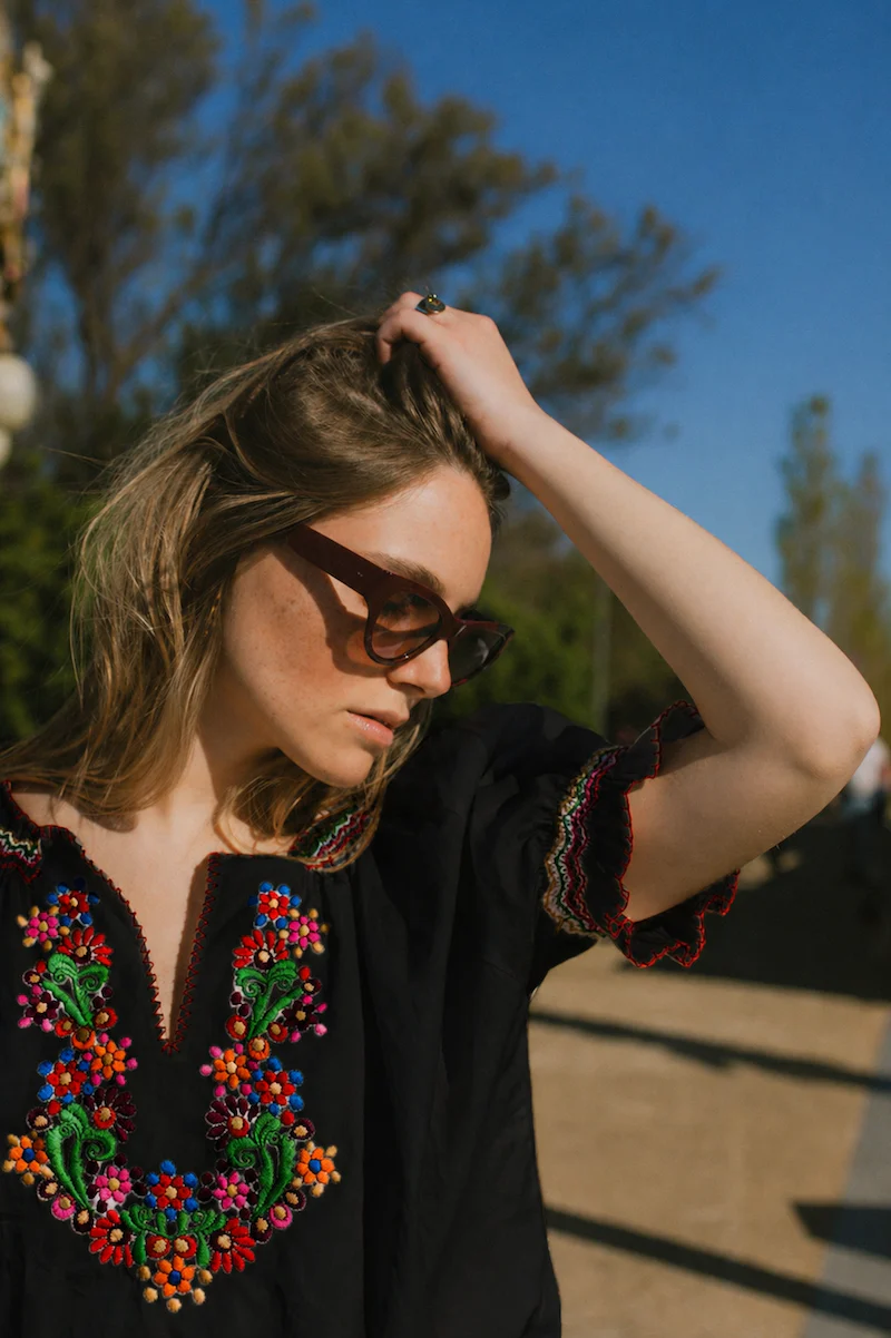 Blouse Hongroise - Noir - Image 6