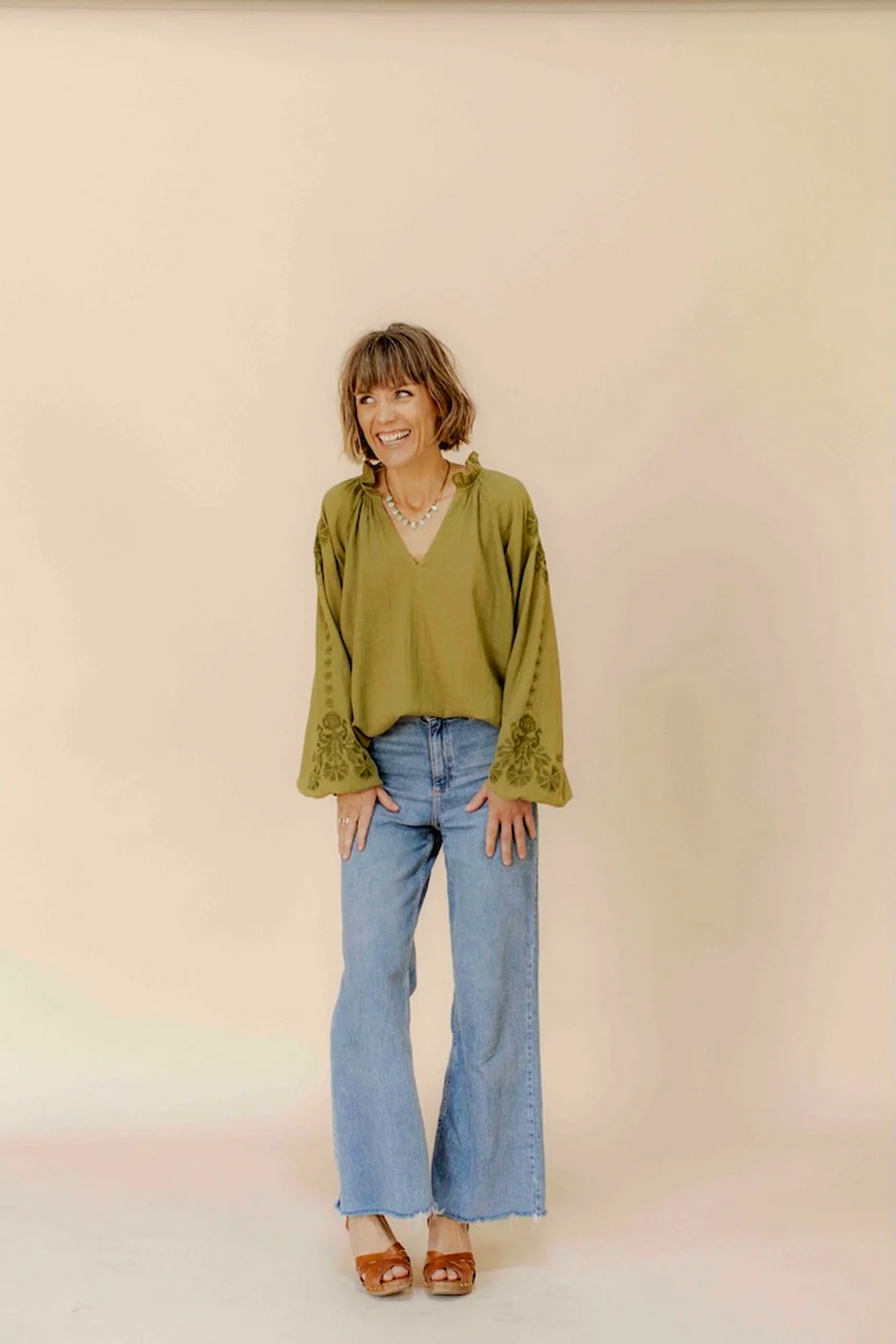 Blouse Vyshyvanka - Kaki - Image 3