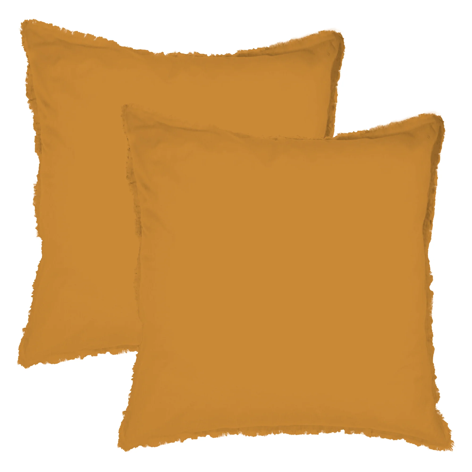 Parure De Lit Complète - Housse de Couette et Taies d'Oreillers - 100% Coton Lavé - Caramel - Image 5