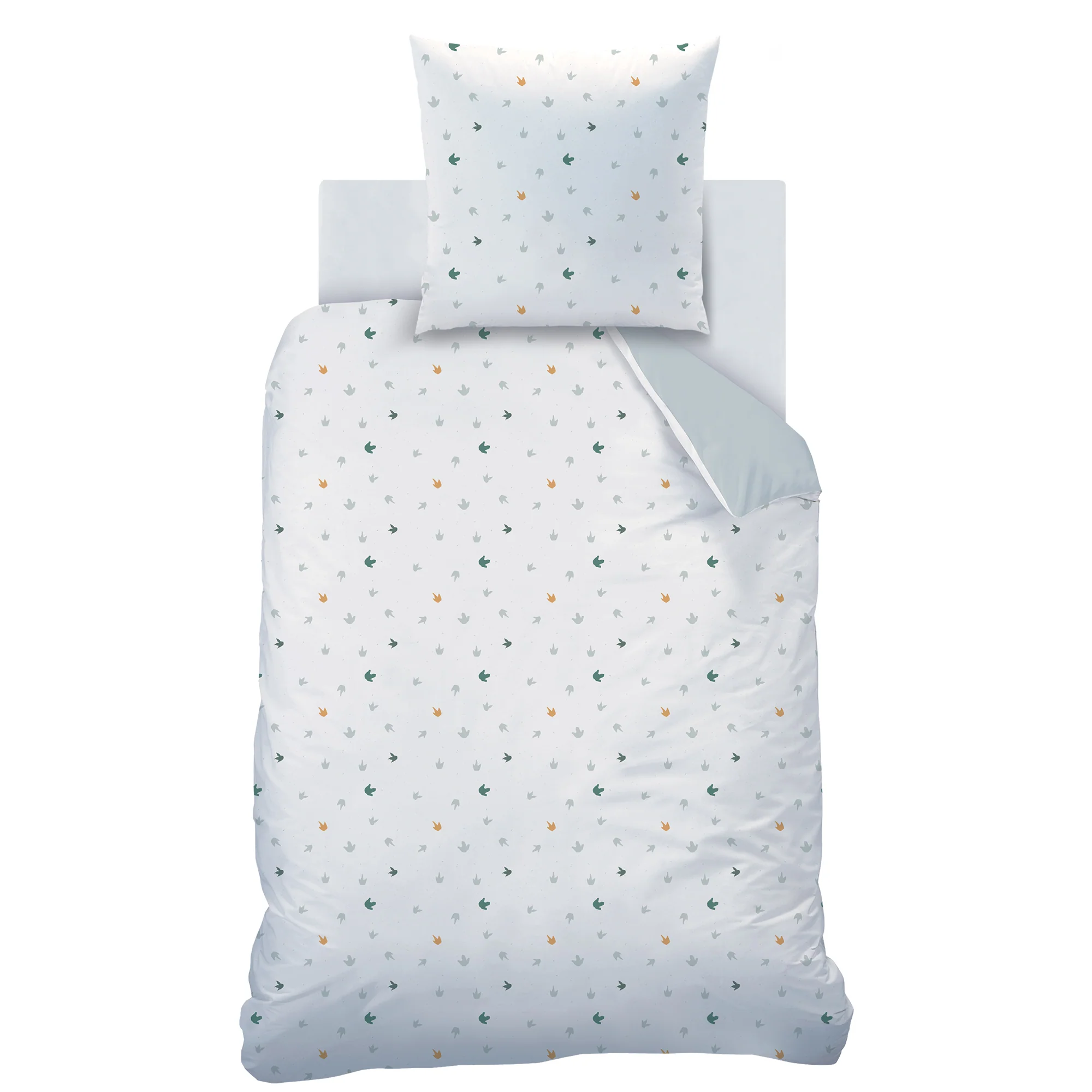 Parure De Lit - Dino Jungle - 100% Coton - Gris Et Blanc - Image 4