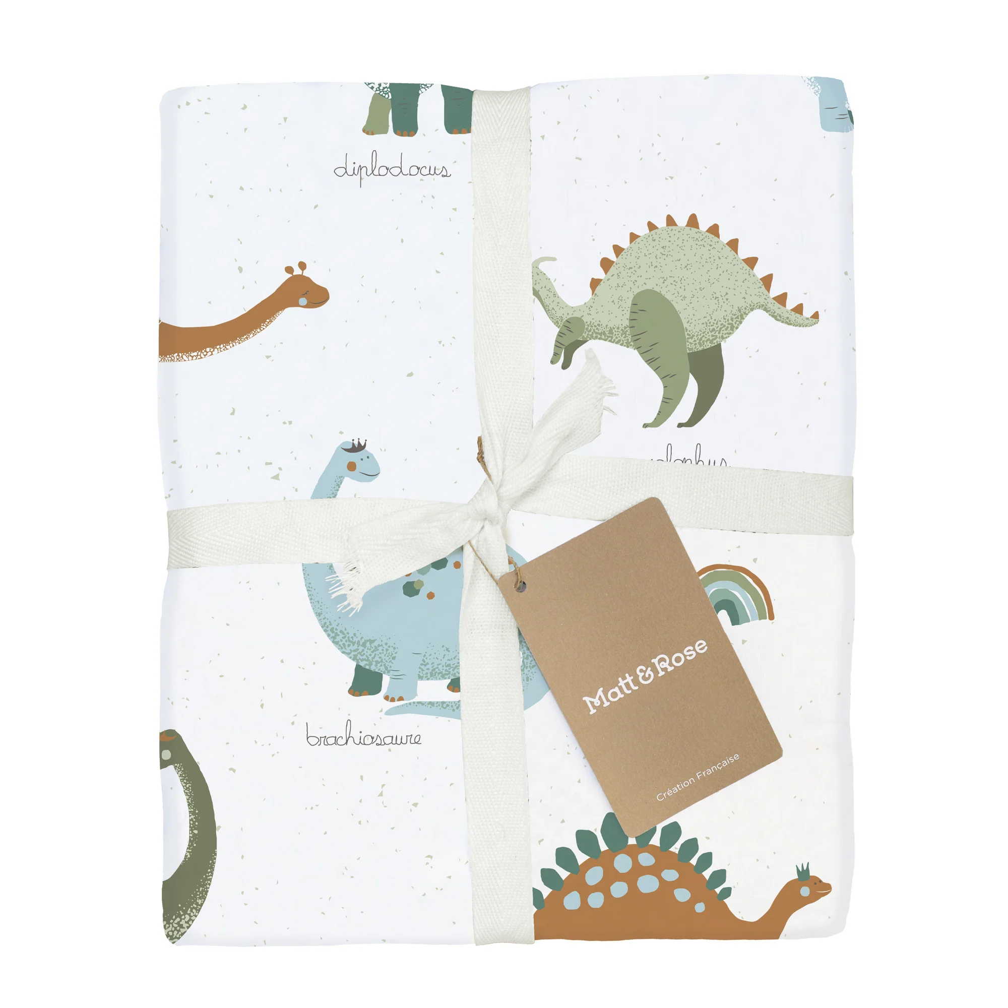 Parure De Lit - Dinos - 100% Coton - Blanc - Image 2