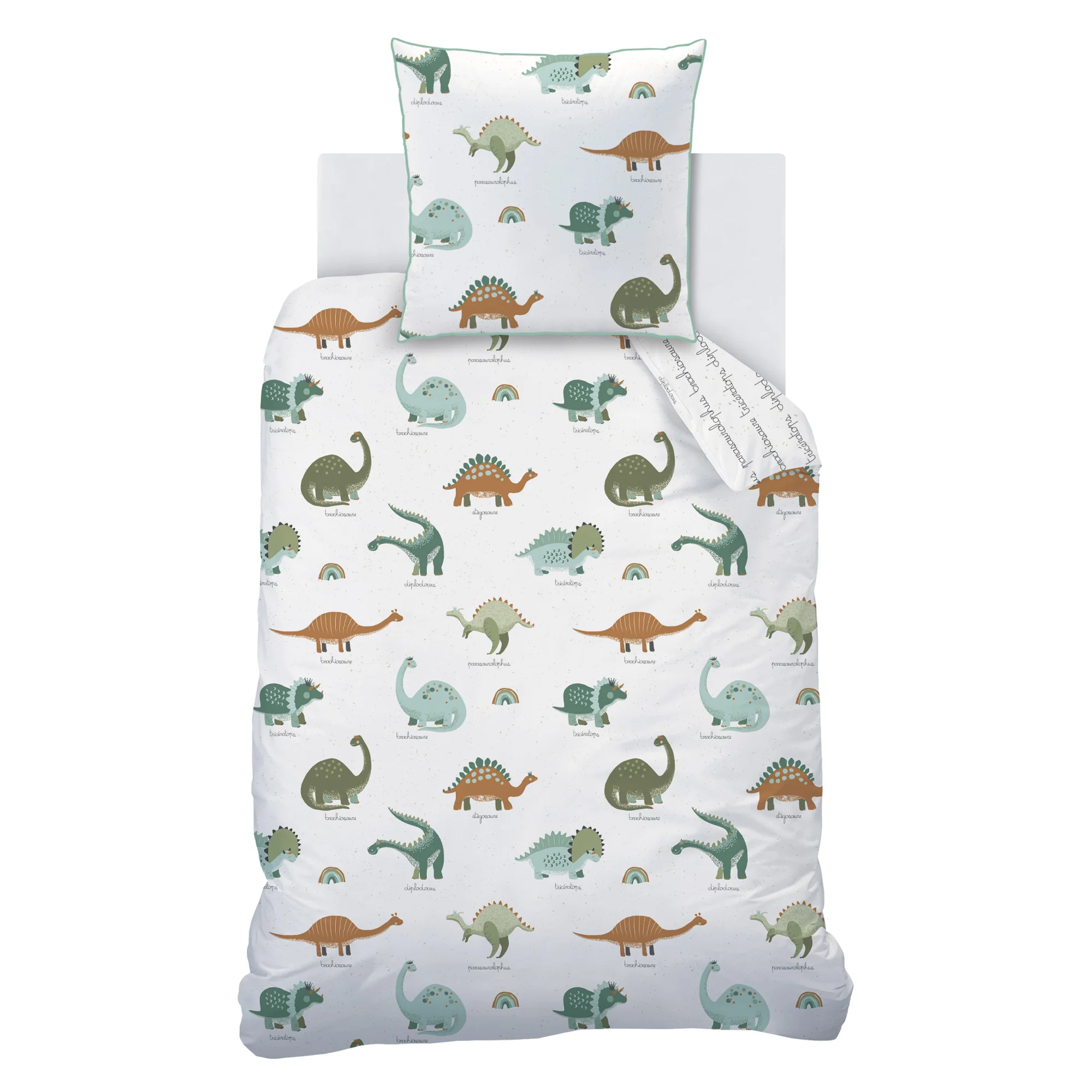 Parure De Lit - Dinos - 100% Coton - Blanc - Image 4