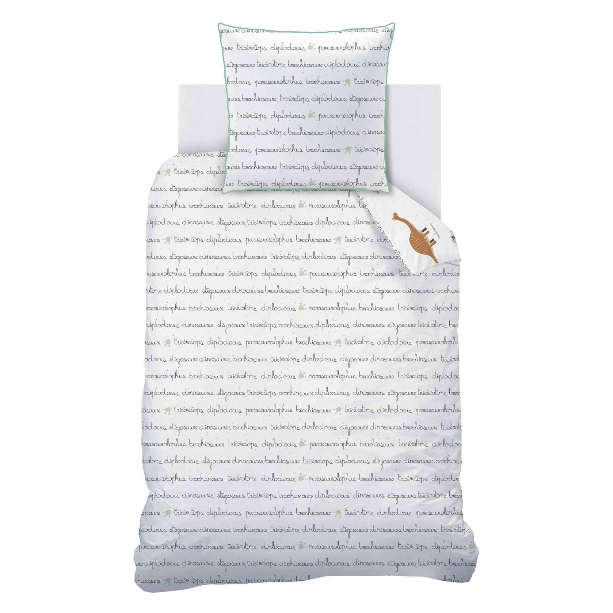 Parure De Lit - Dinos - 100% Coton - Blanc - Image 5
