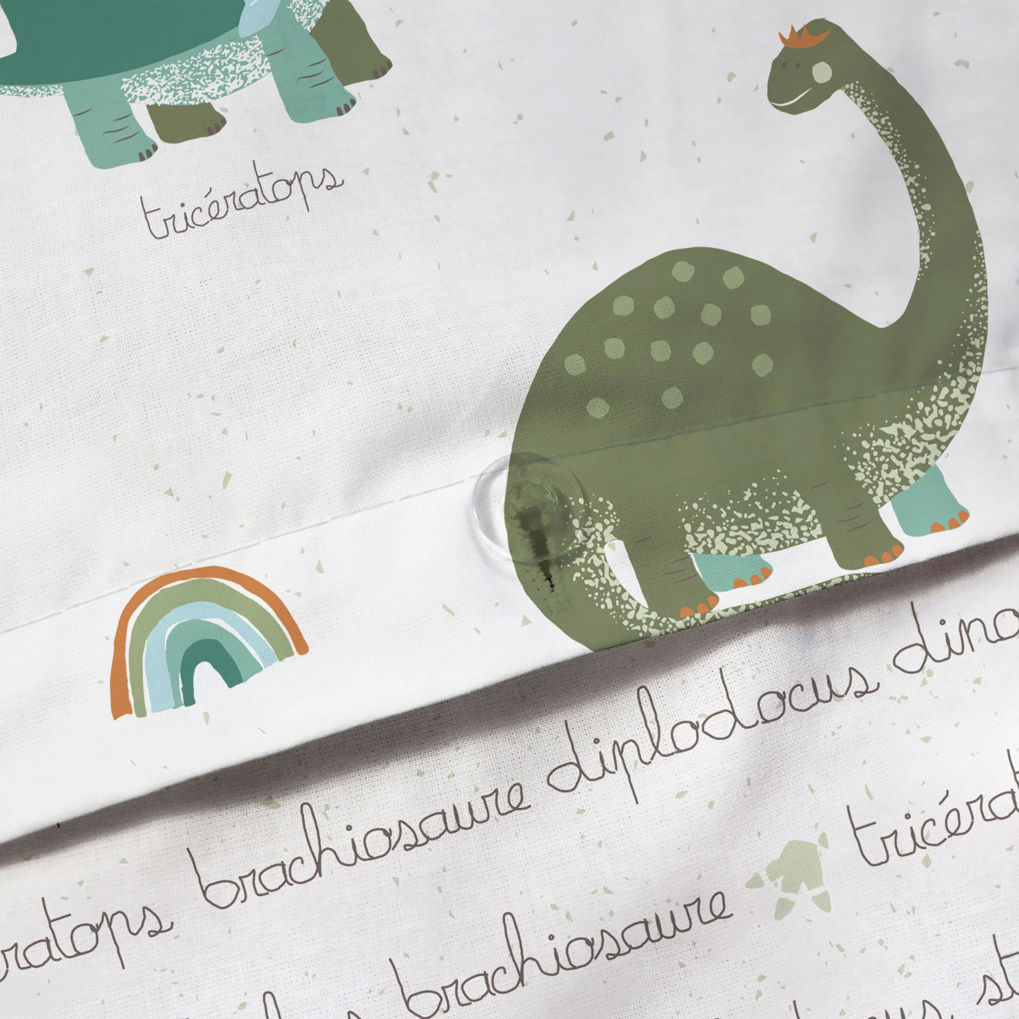 Parure De Lit - Dinos - 100% Coton - Blanc - Image 6