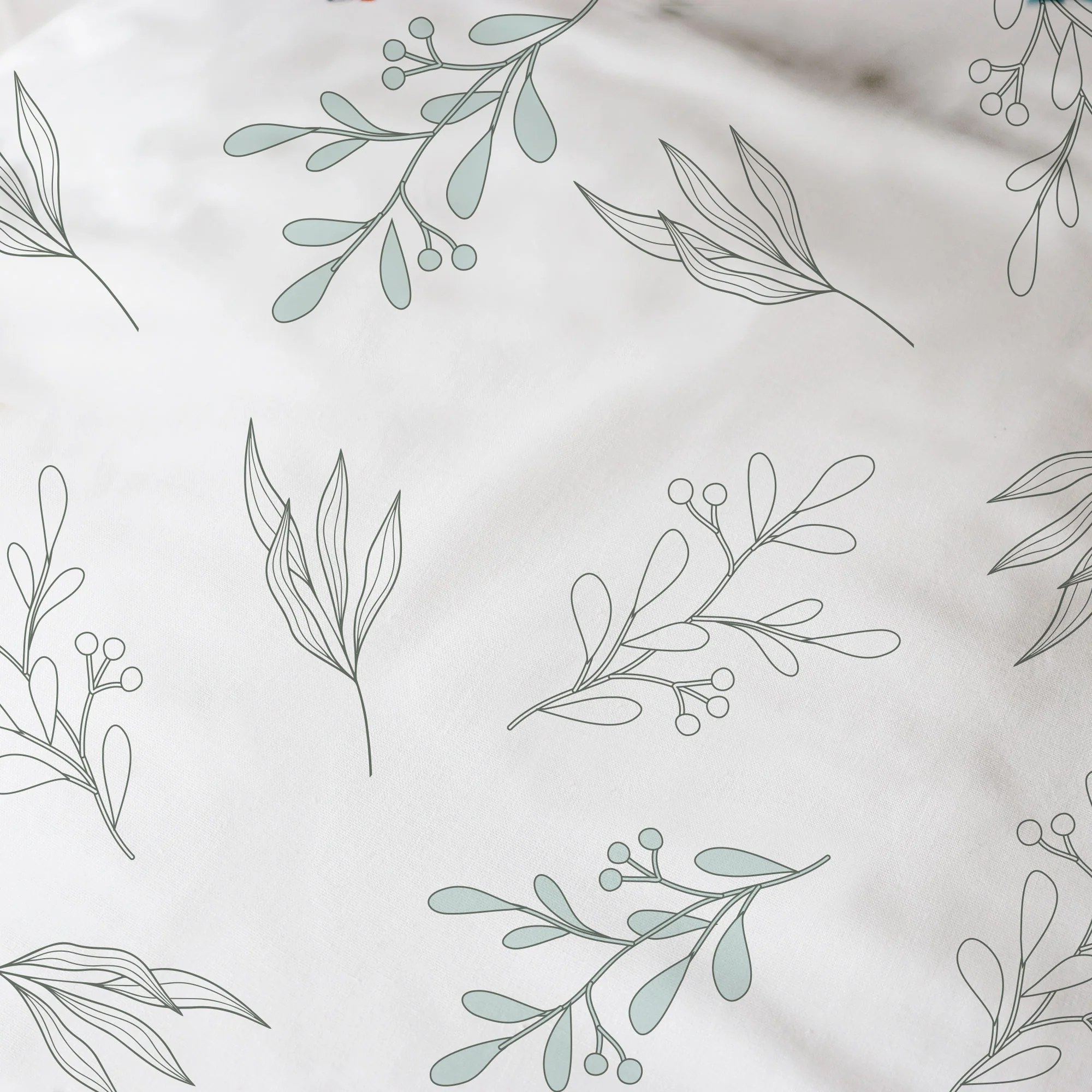Parure De Lit - Esprit Botanique - 100% Coton - Blanc - Image 5