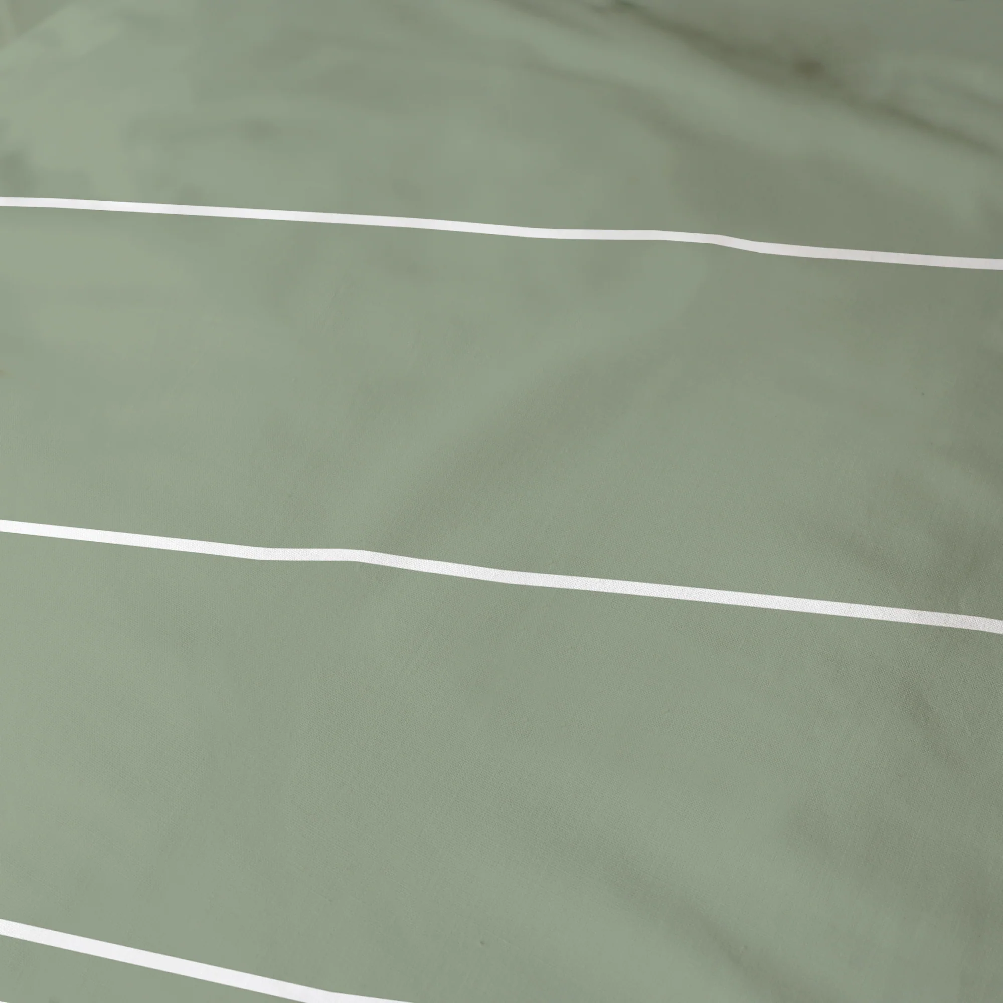 Parure De Lit - Lichen Stripes - 100% Coton - Lichen Et Blanc - Image 8