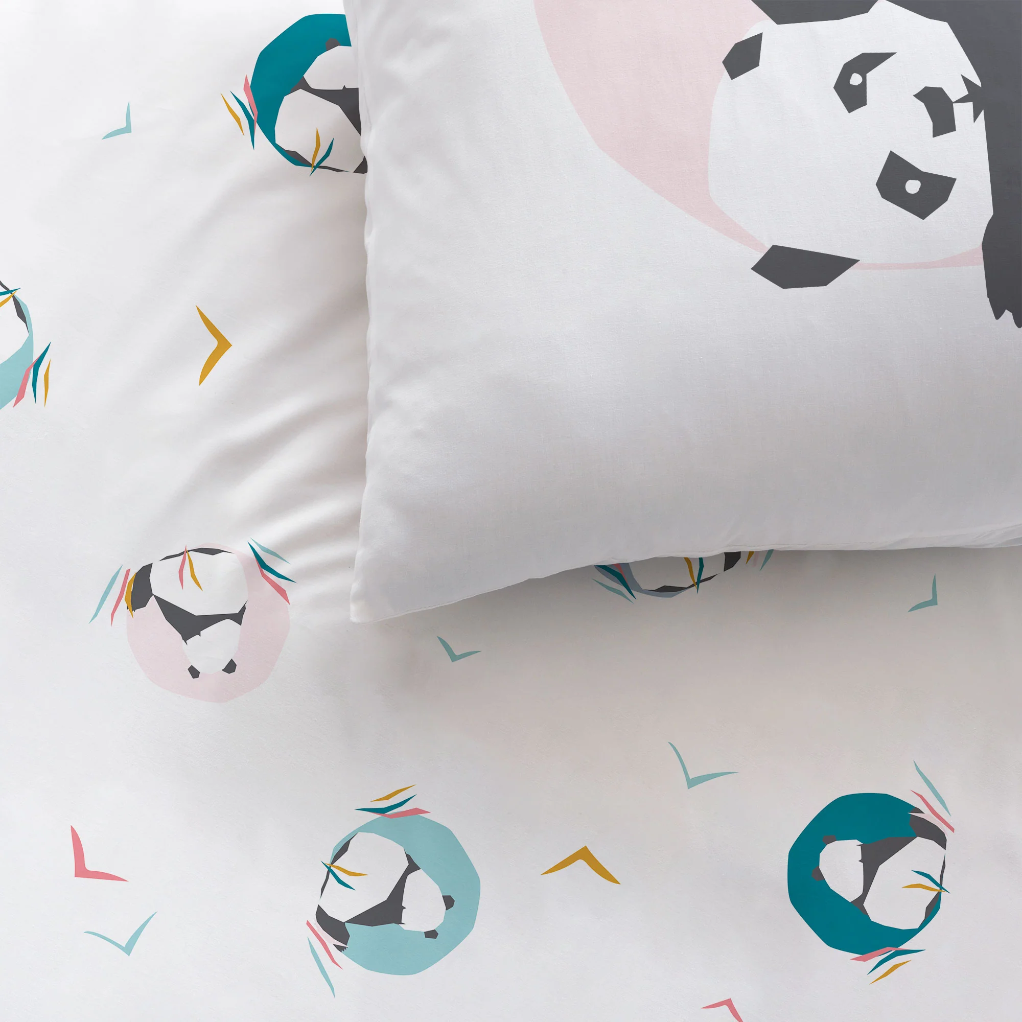 Parure De Lit - Panda - 100% Coton - Blanc - Image 2