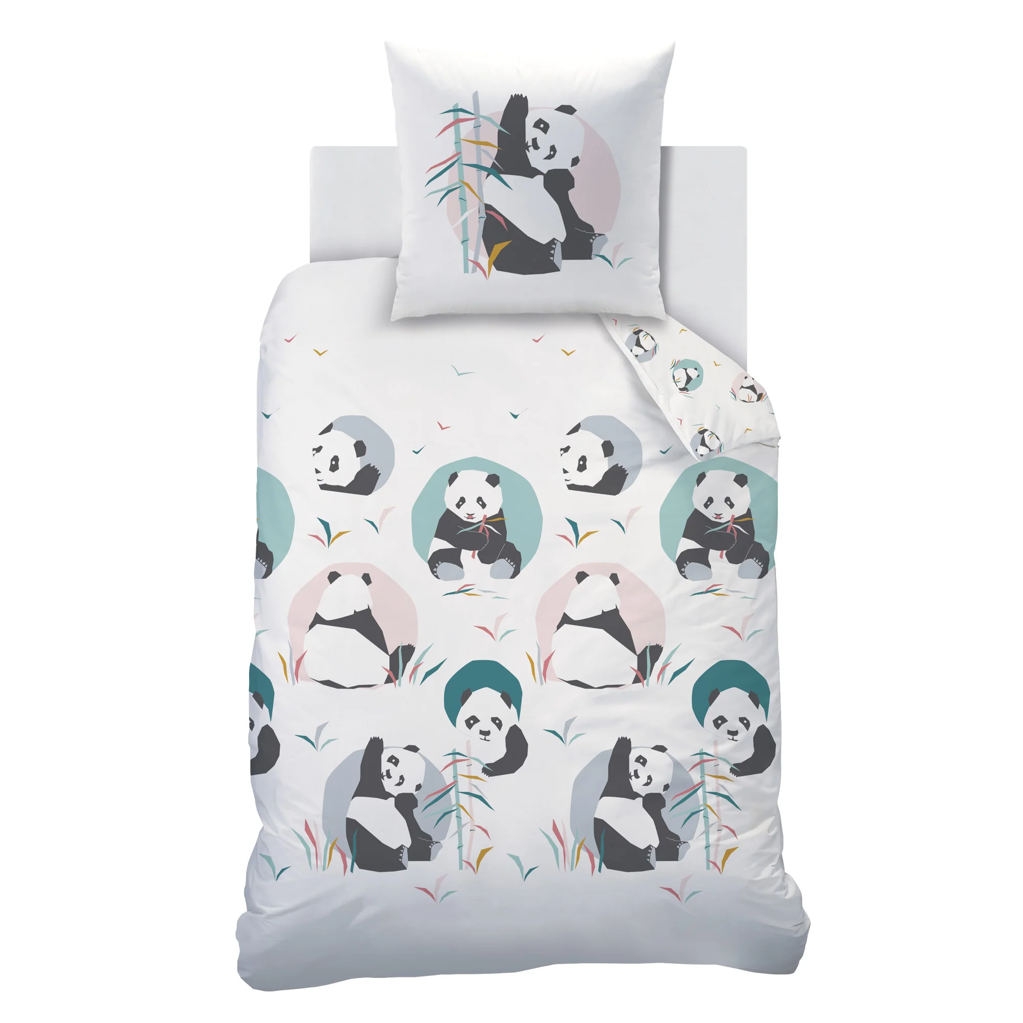 Parure De Lit - Panda - 100% Coton - Blanc - Image 3