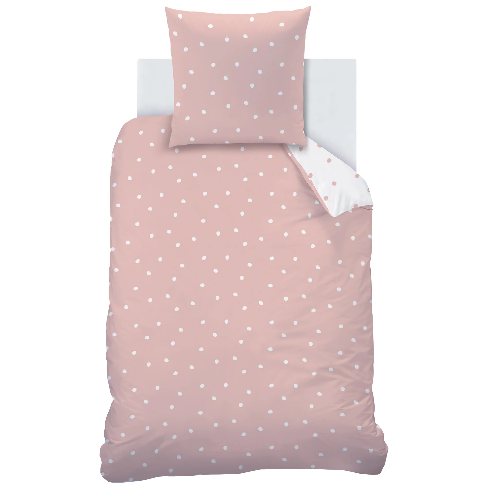 Parure De Lit - Pink Spots - 100% Coton - Rose Et Blanc - Image 3