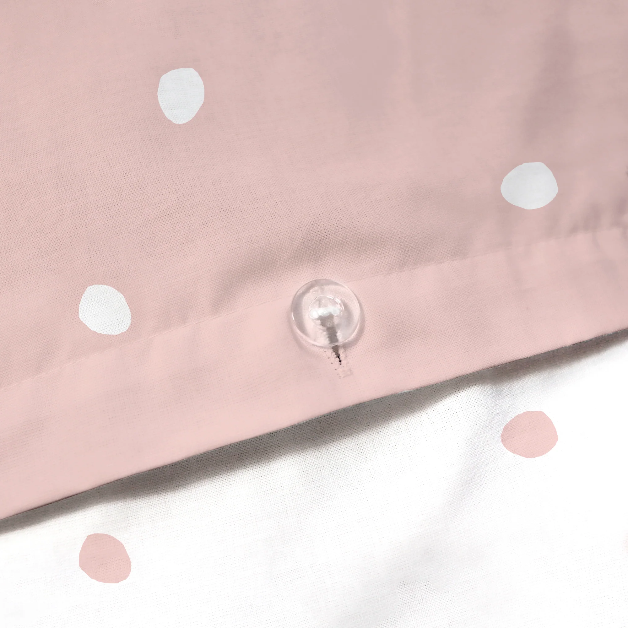 Parure De Lit - Pink Spots - 100% Coton - Rose Et Blanc - Image 6
