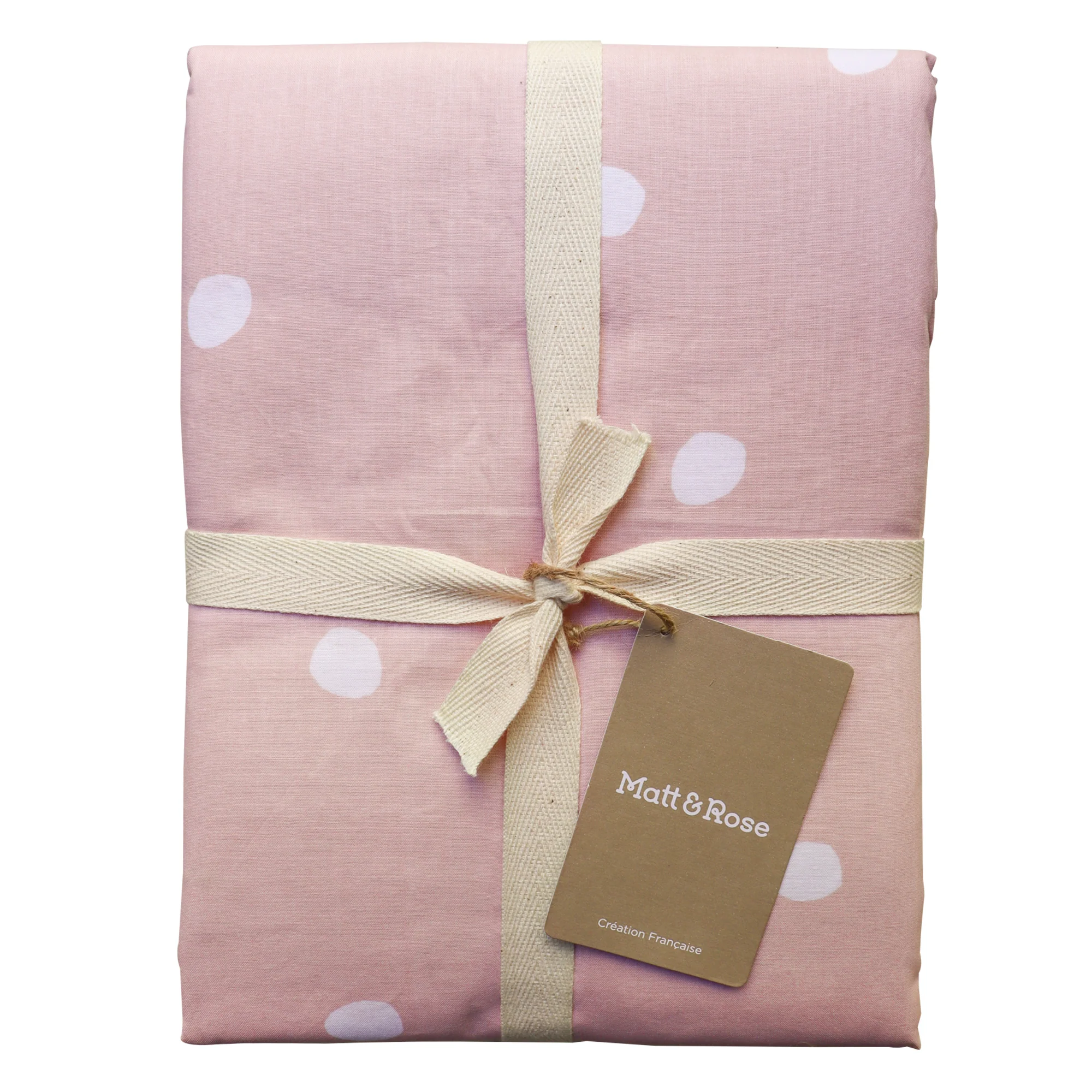 Parure De Lit - Pink Spots - 100% Coton - Rose Et Blanc - Image 8