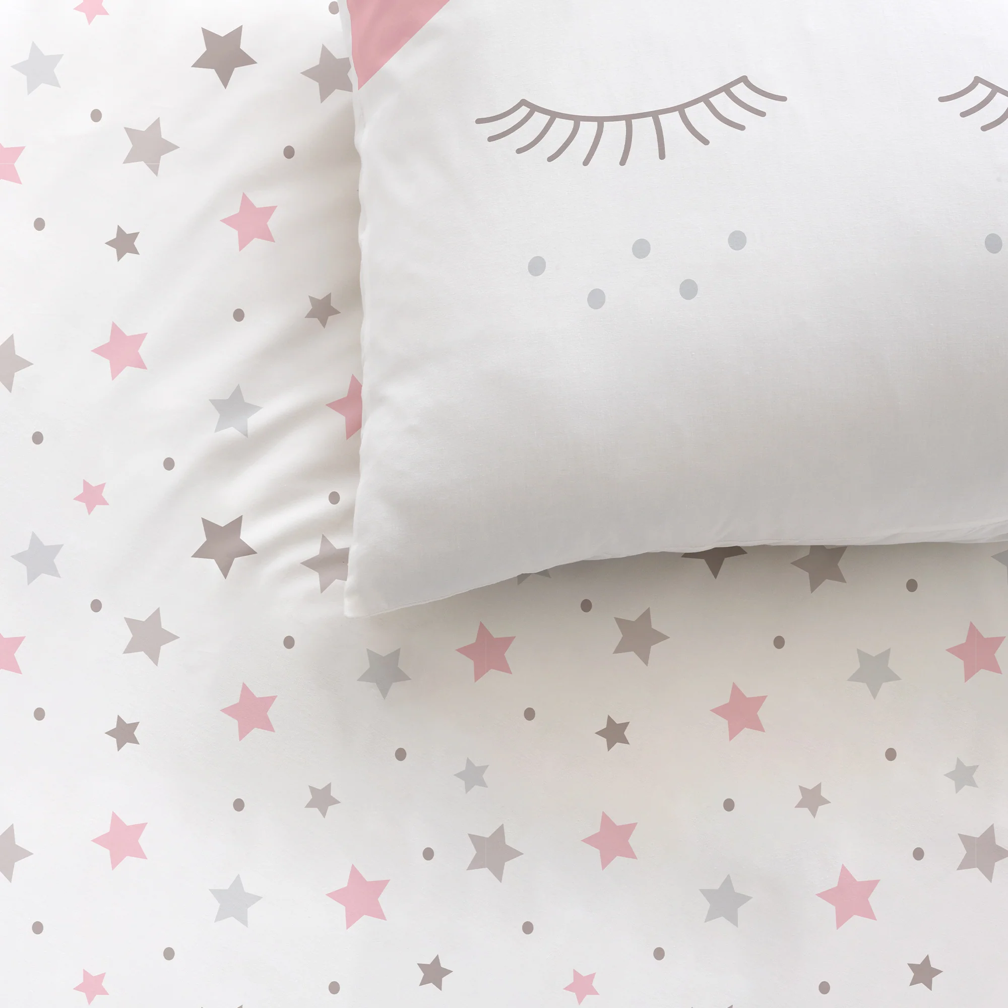 Parure De Lit - Sweet Dreams Pink - 100% Coton - Blanc Et Rose - Image 2