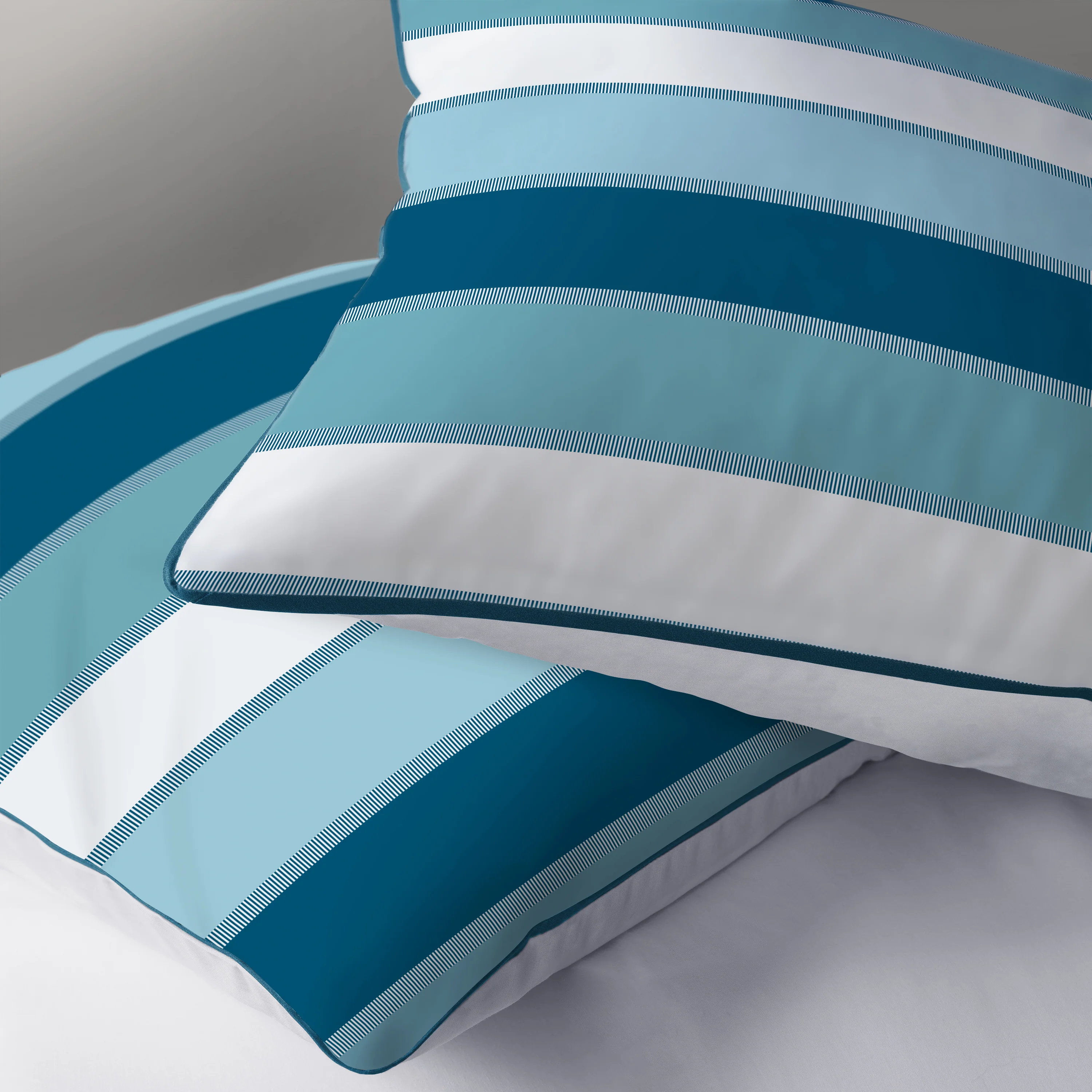 Parure De Lit - Tendance Océane - 100% Coton - Bleu - Image 6
