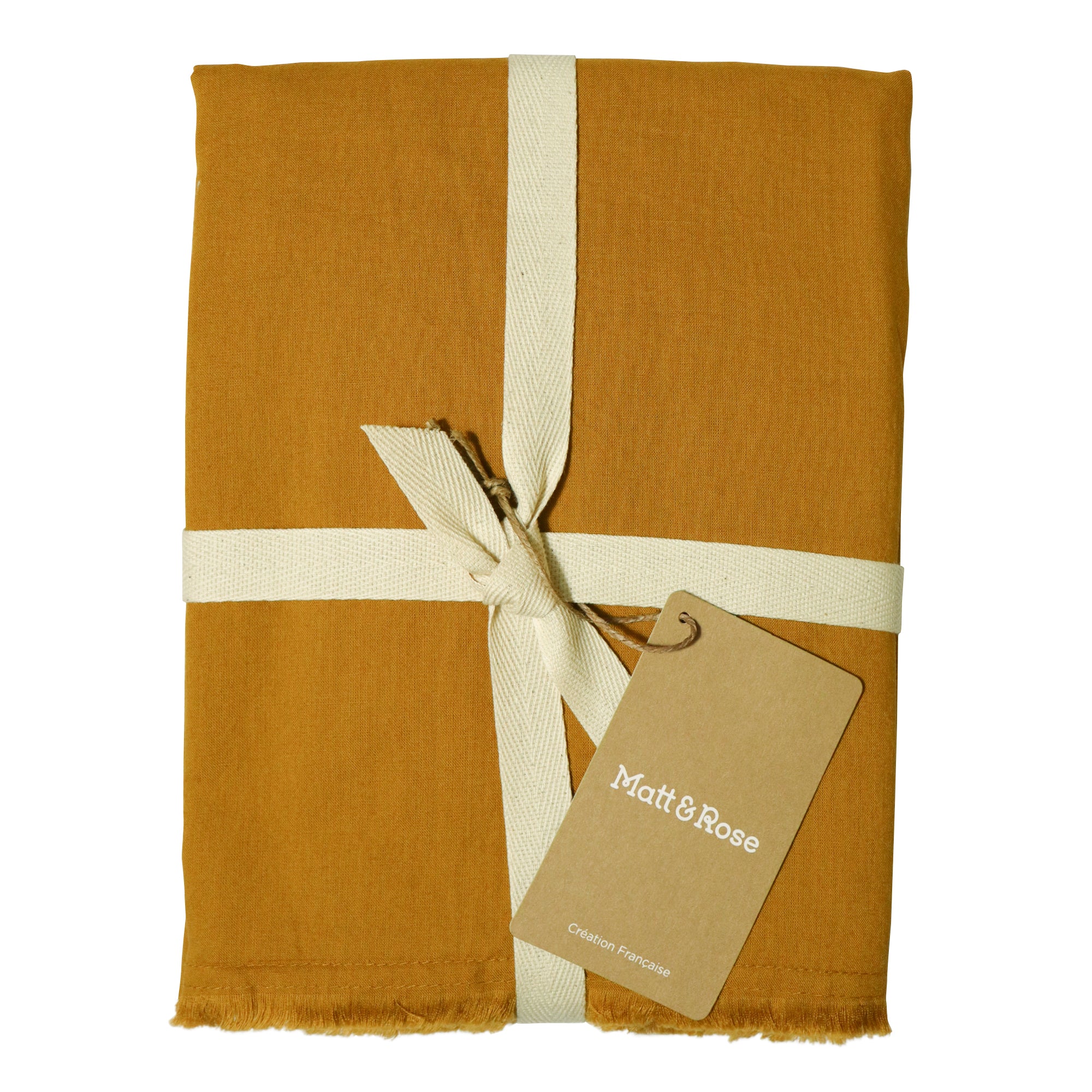 Lot De 2 Taies D'Oreillers - Coton Lavé À Franges - 100% Coton Lavé - Caramel - Image 5