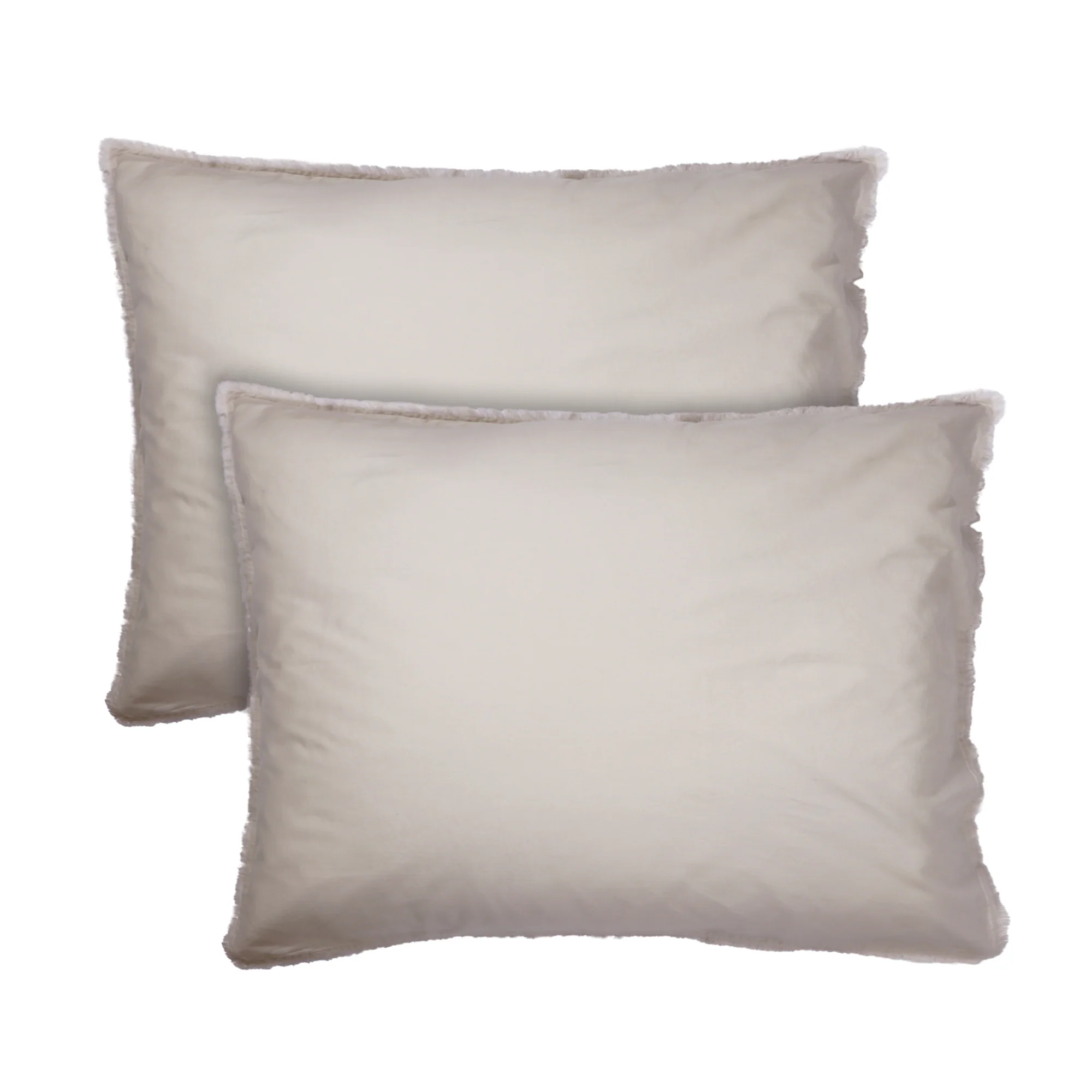 Lot De 2 Taies D'Oreillers - Coton Lavé À Franges - 100% Coton Lavé - Lin - Image 4