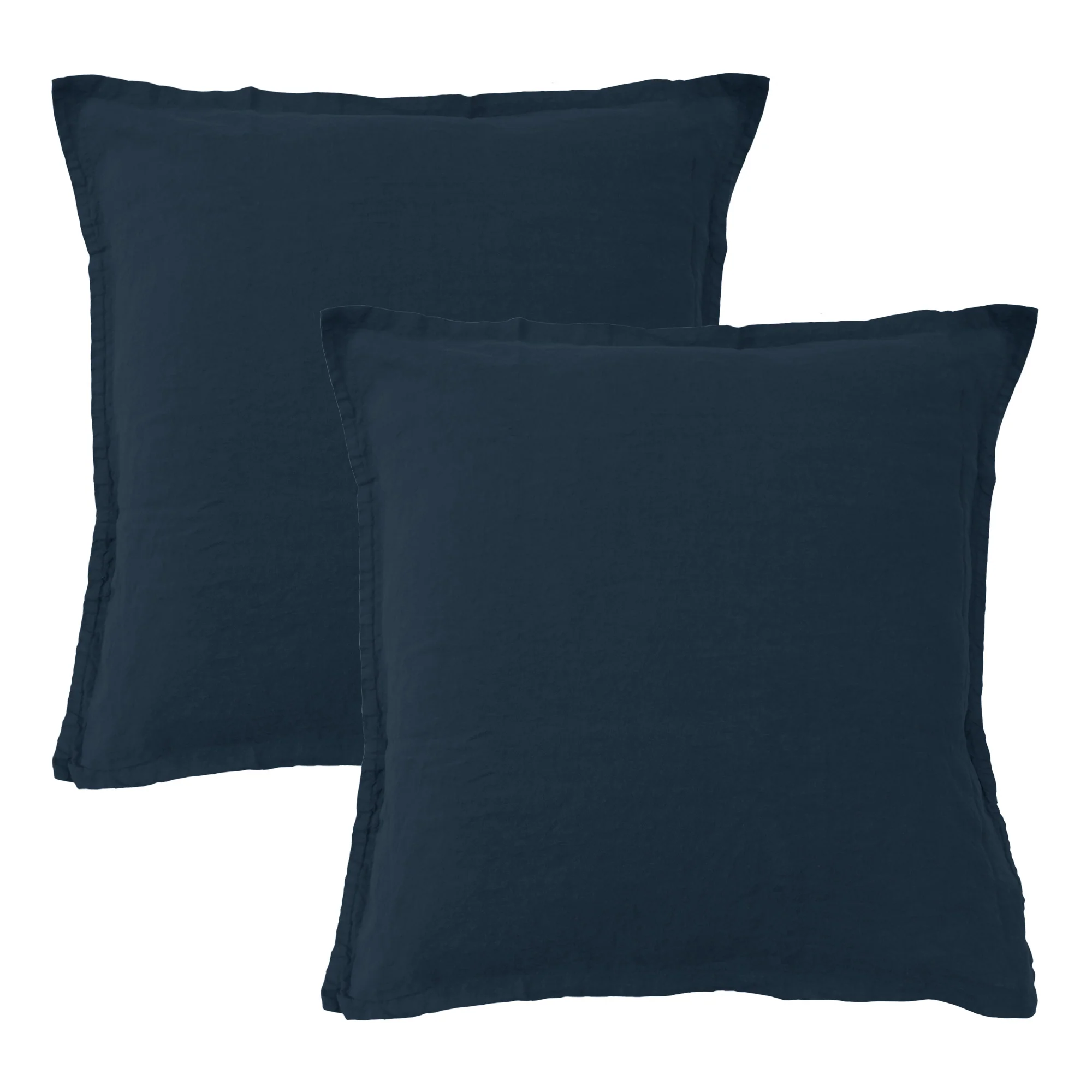 Lot De 2 Taies D'Oreillers - 100% Lin - Marine - Image 2