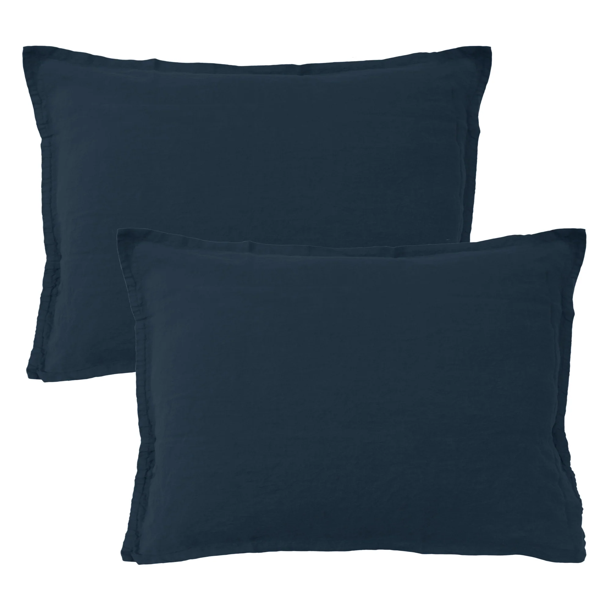 Lot De 2 Taies D'Oreillers - 100% Lin - Marine - Image 3